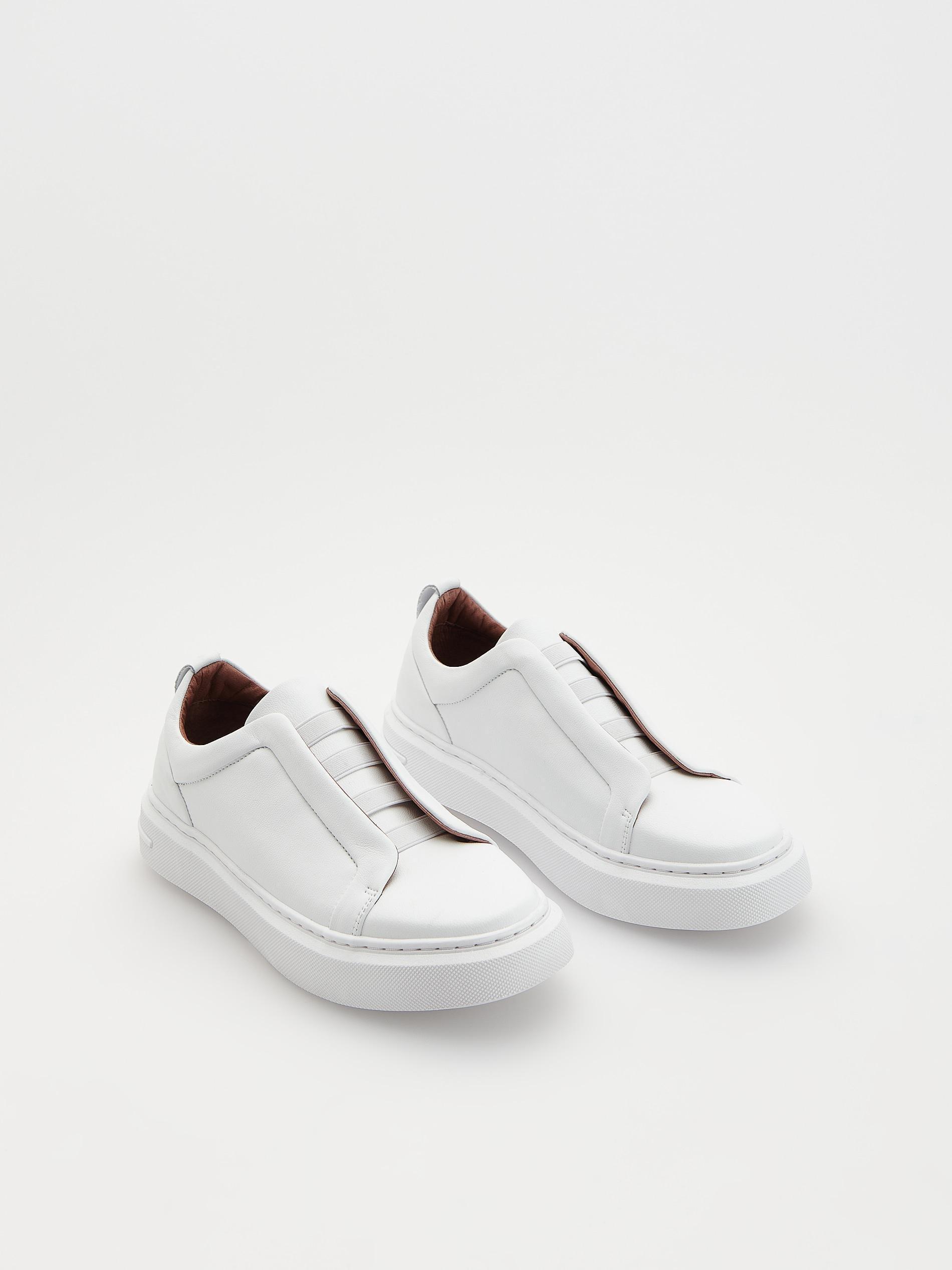 White Leather Sneakers, , large image number 1