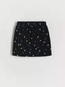 Reserved - Black Patterned Cotton Skirt, Grils