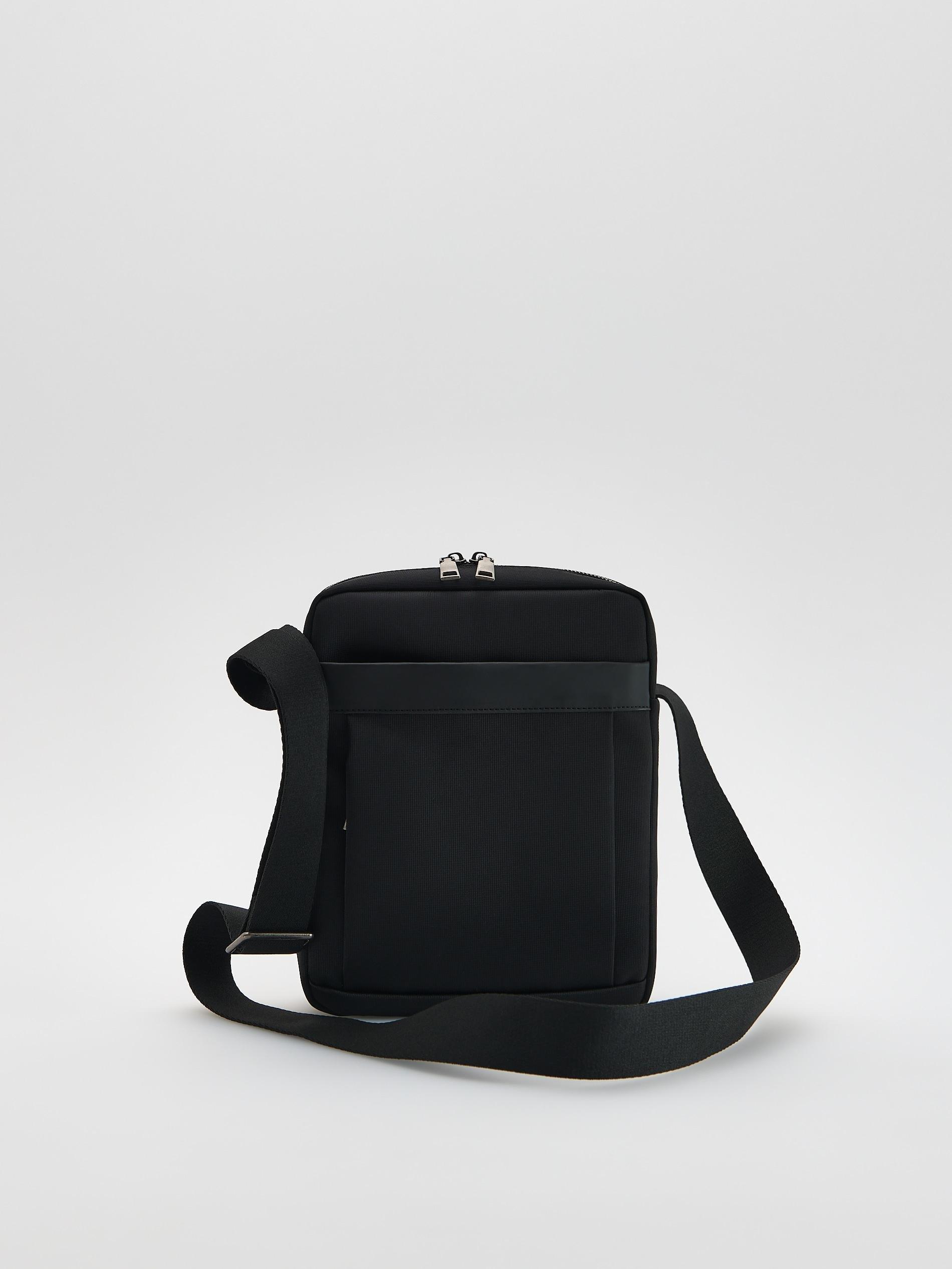 Black Crossbody Pouch Bag, Black, medium