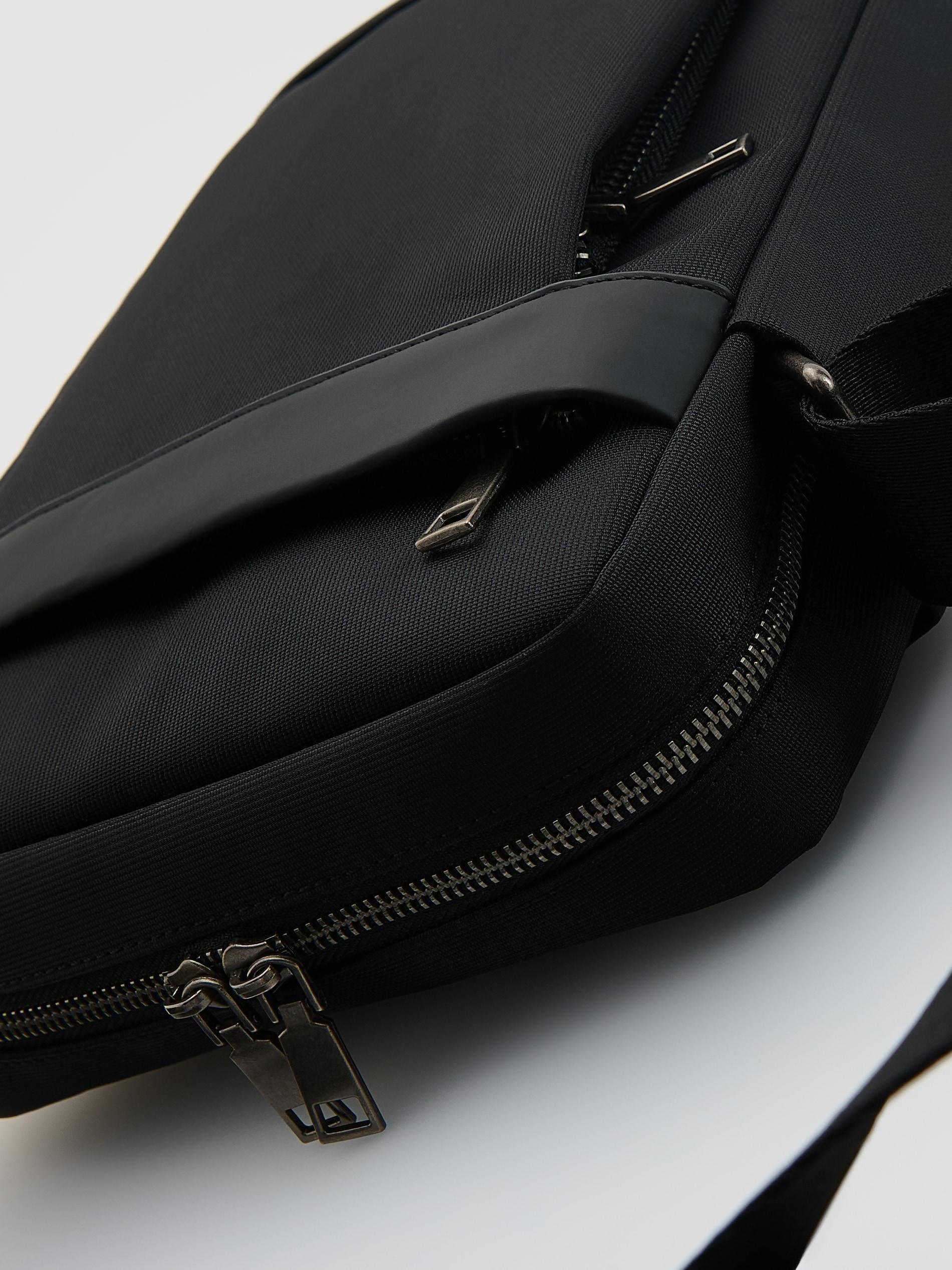 Black Crossbody Pouch Bag, Black, medium