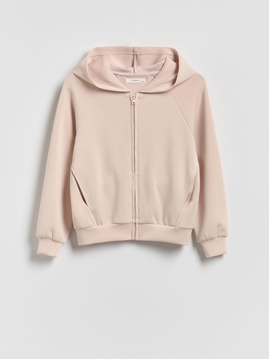 Brown Zip-Up Sweatshirt With Modal, Brown, medium