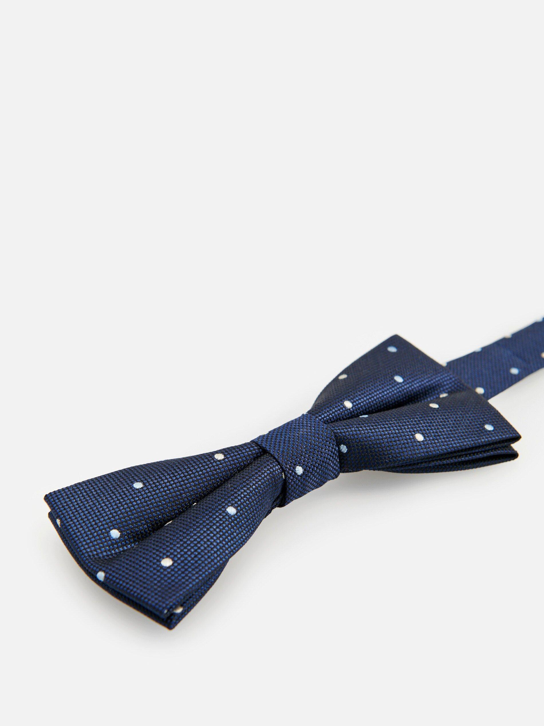 Navy Polka Dot Bow Tie, Men, , large image number 1