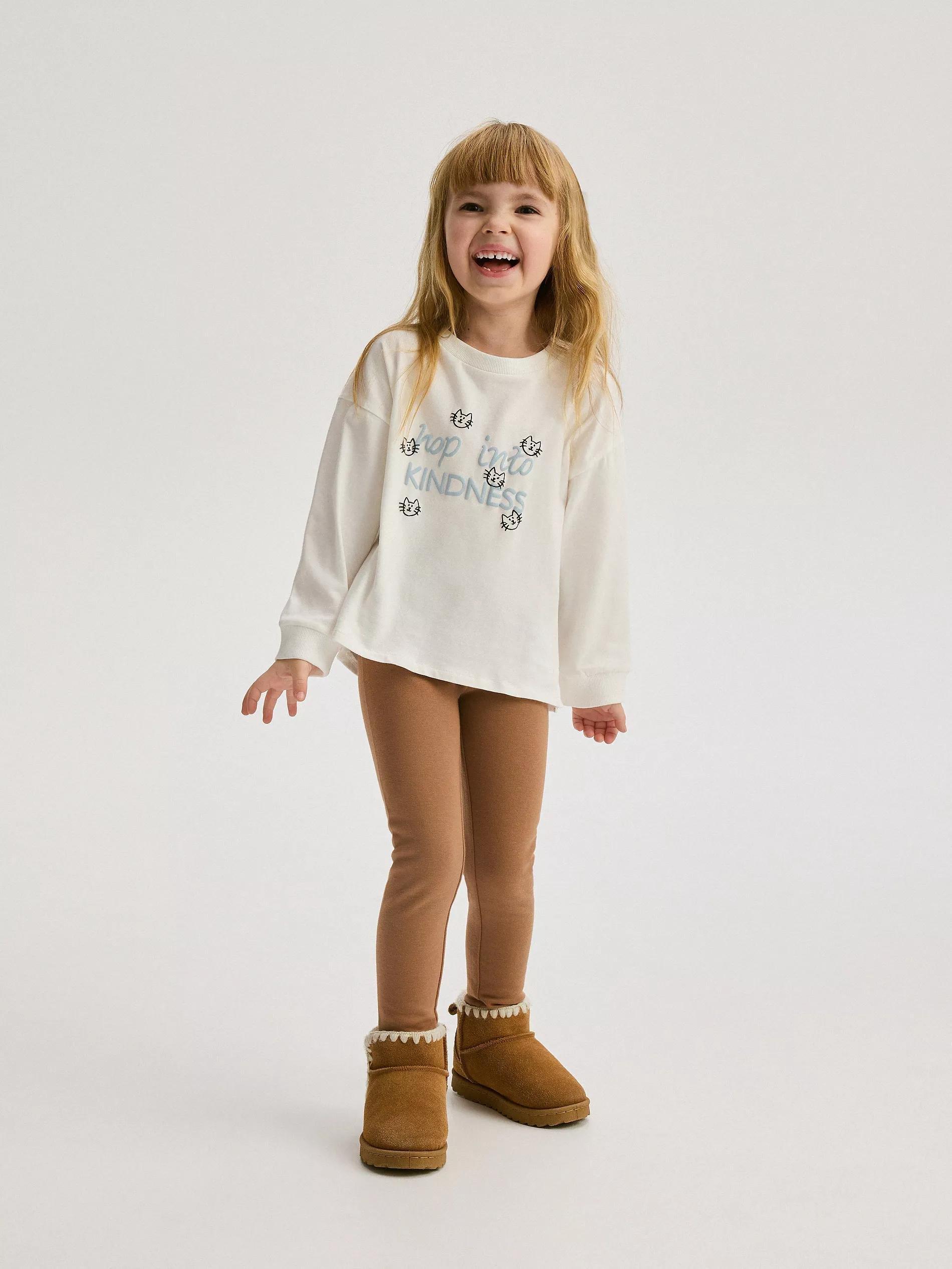 Cream T-Shirt With Print, , large image number 0
