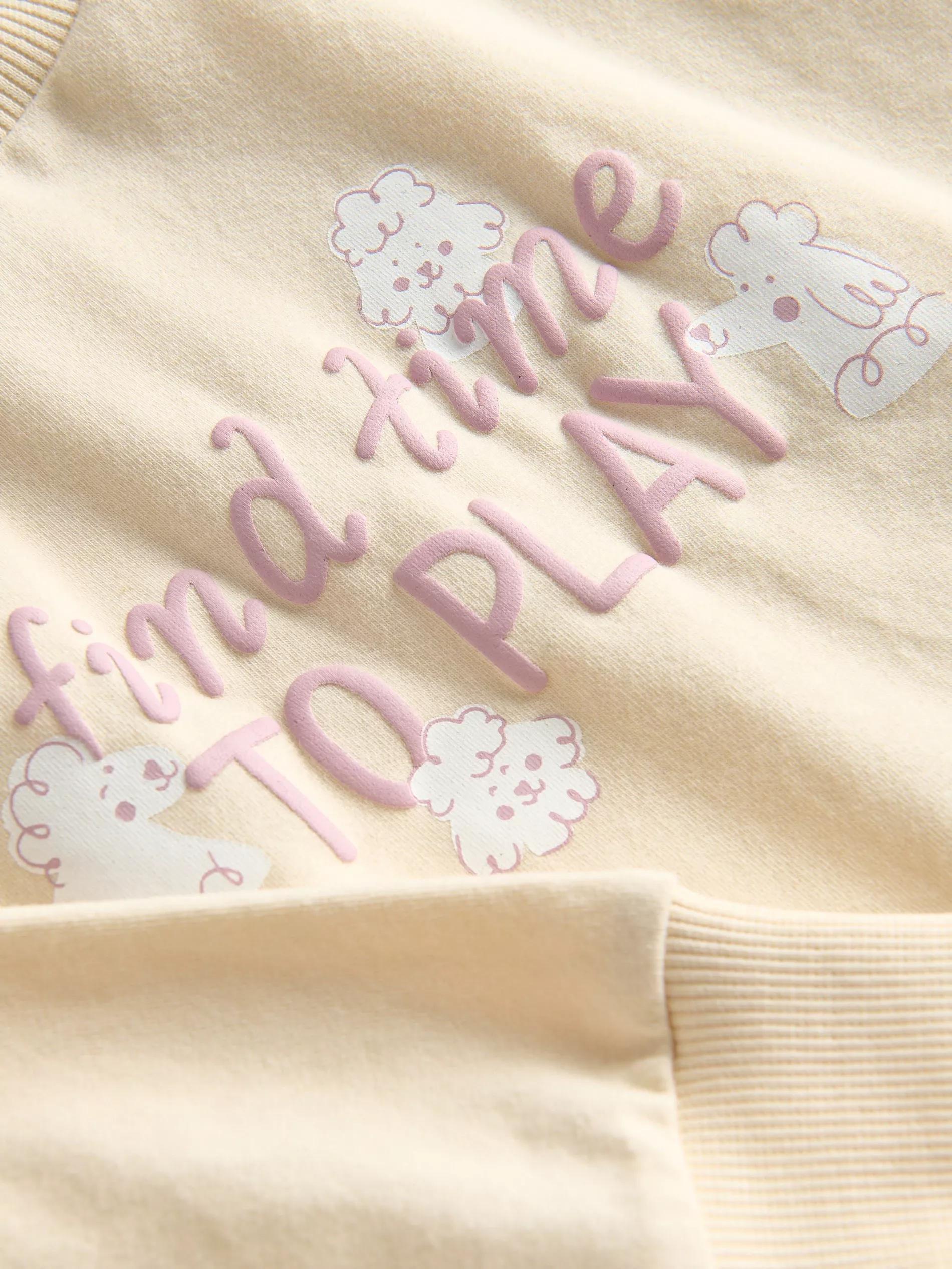Beige T-Shirt With Print, , large image number 4