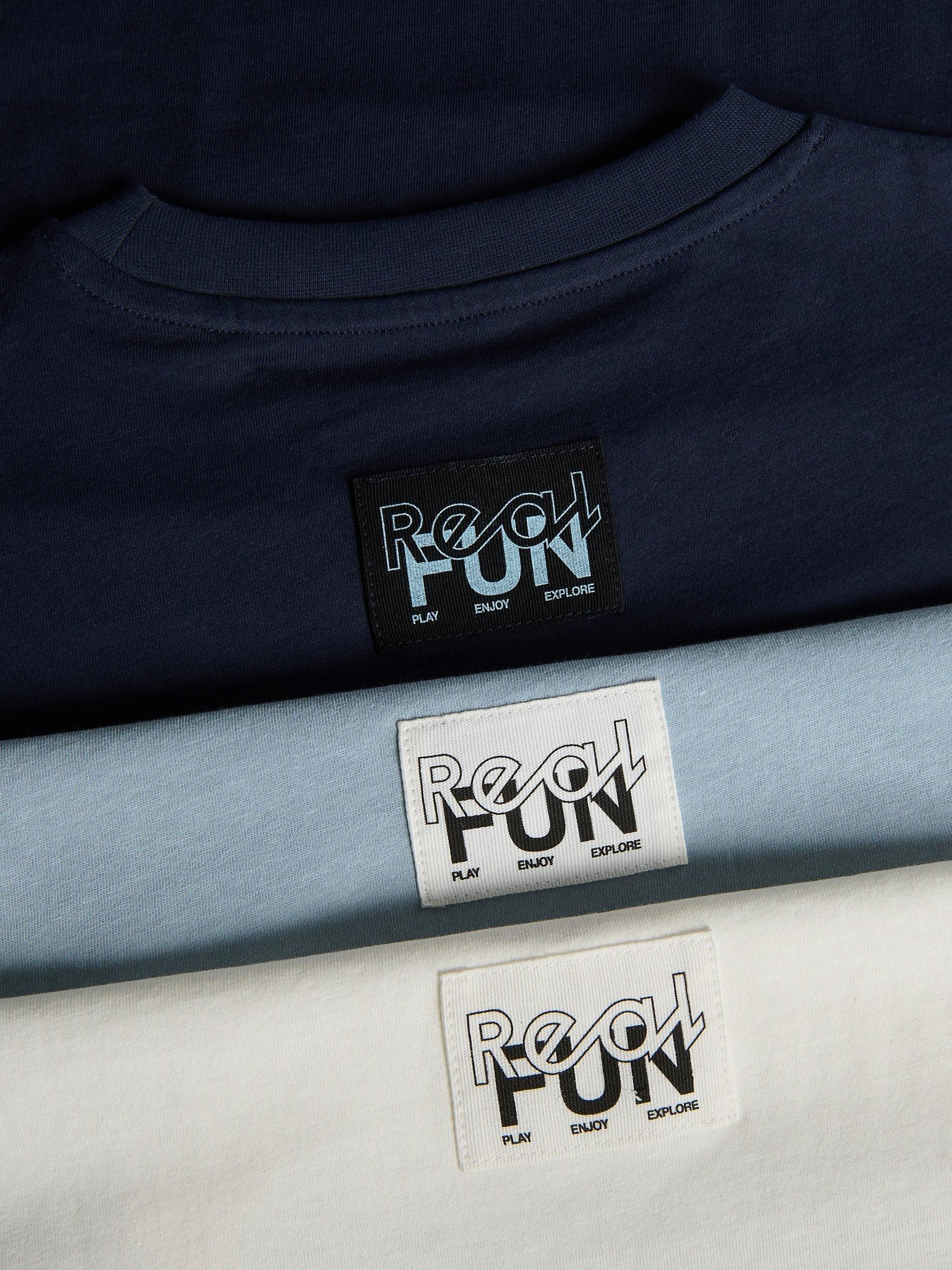 Navy Cotton T-Shirt 3 Pack, Navy, large image number 2