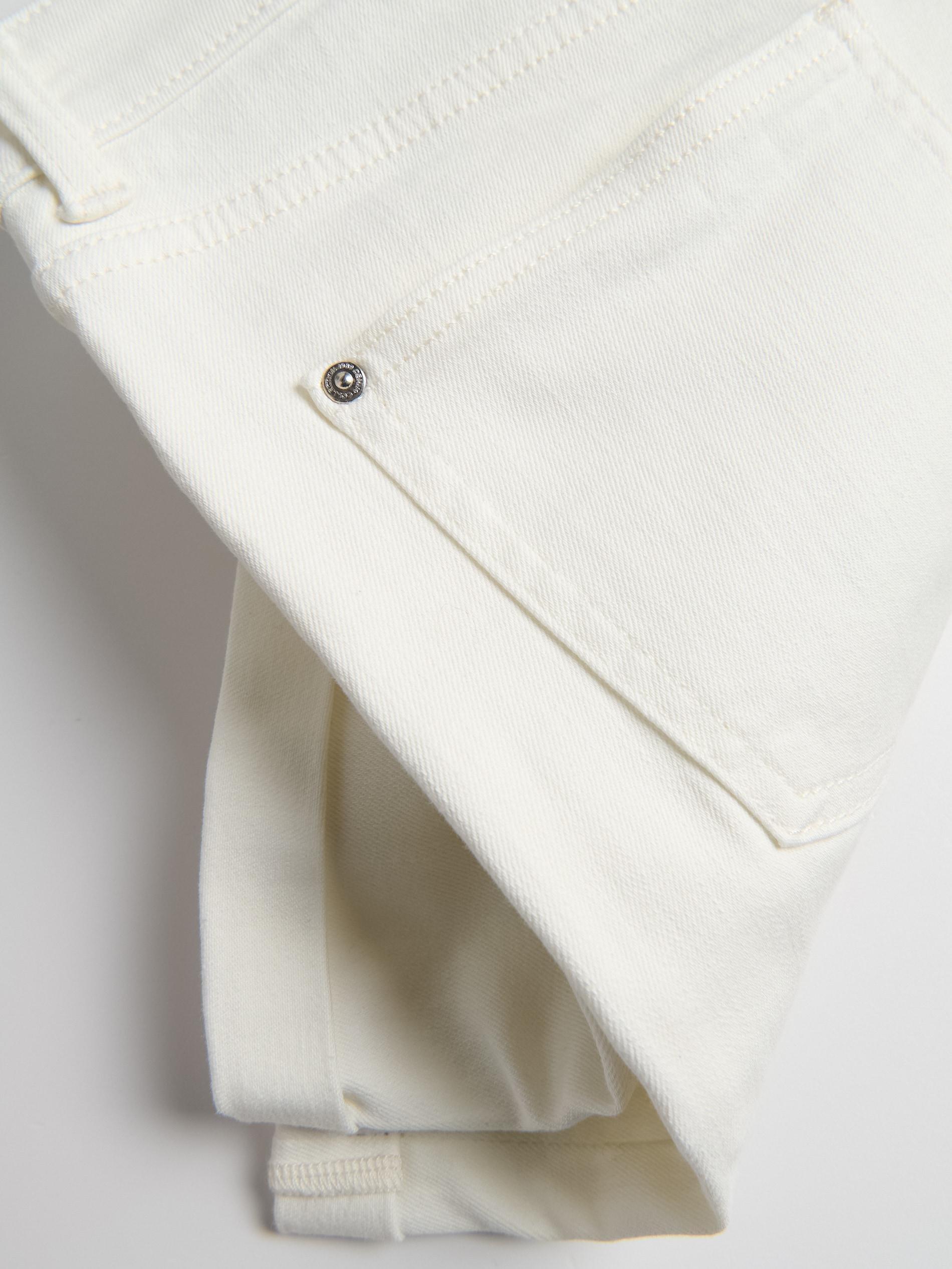 White Jean Shorts With Roll-Up Cuffs, White, large image number 4