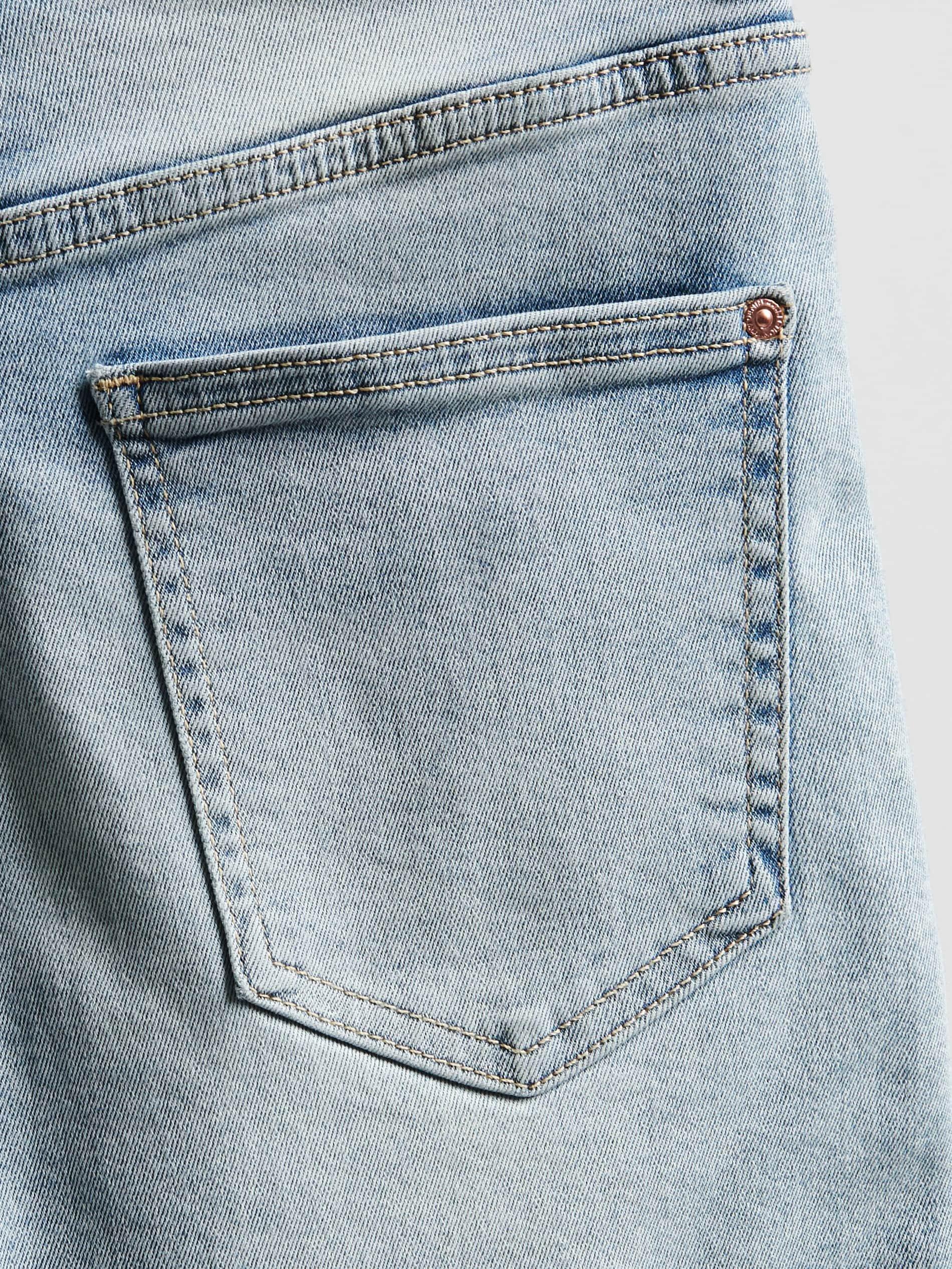 Blue Jean Shorts With Roll-Up Cuffs, Blue, large image number 4