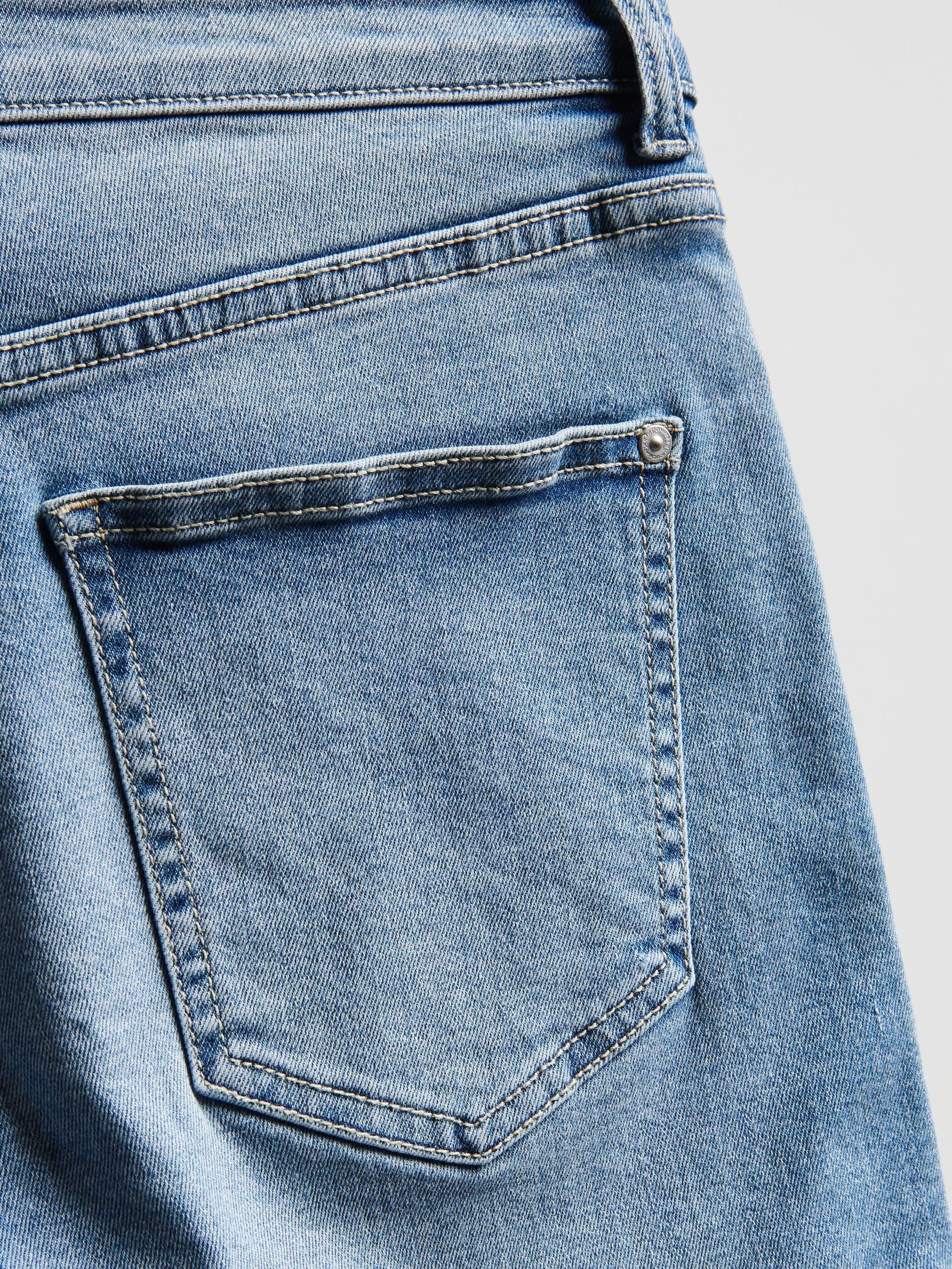 Blue Jeans Jean Shorts With Roll-Up Cuffs, Blue, large image number 4