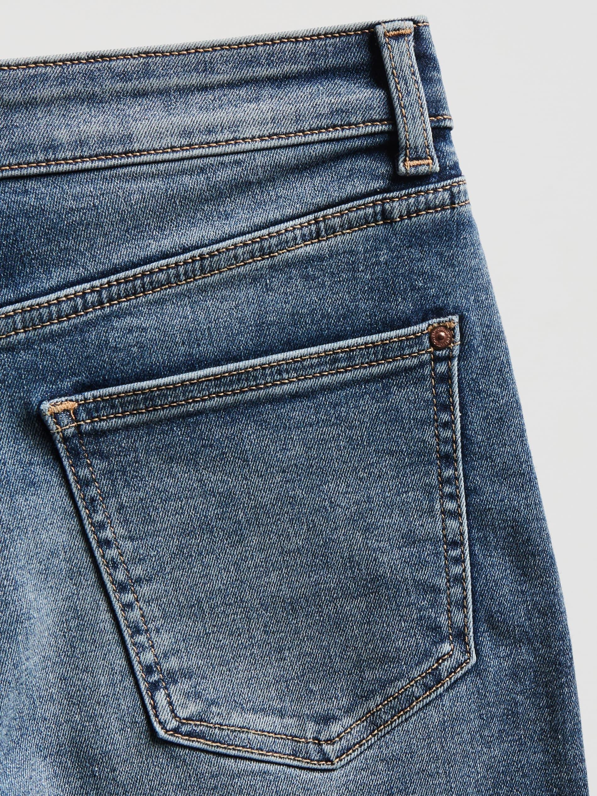 Navy Jean Shorts With Roll-Up Cuffs, Navy, large image number 4