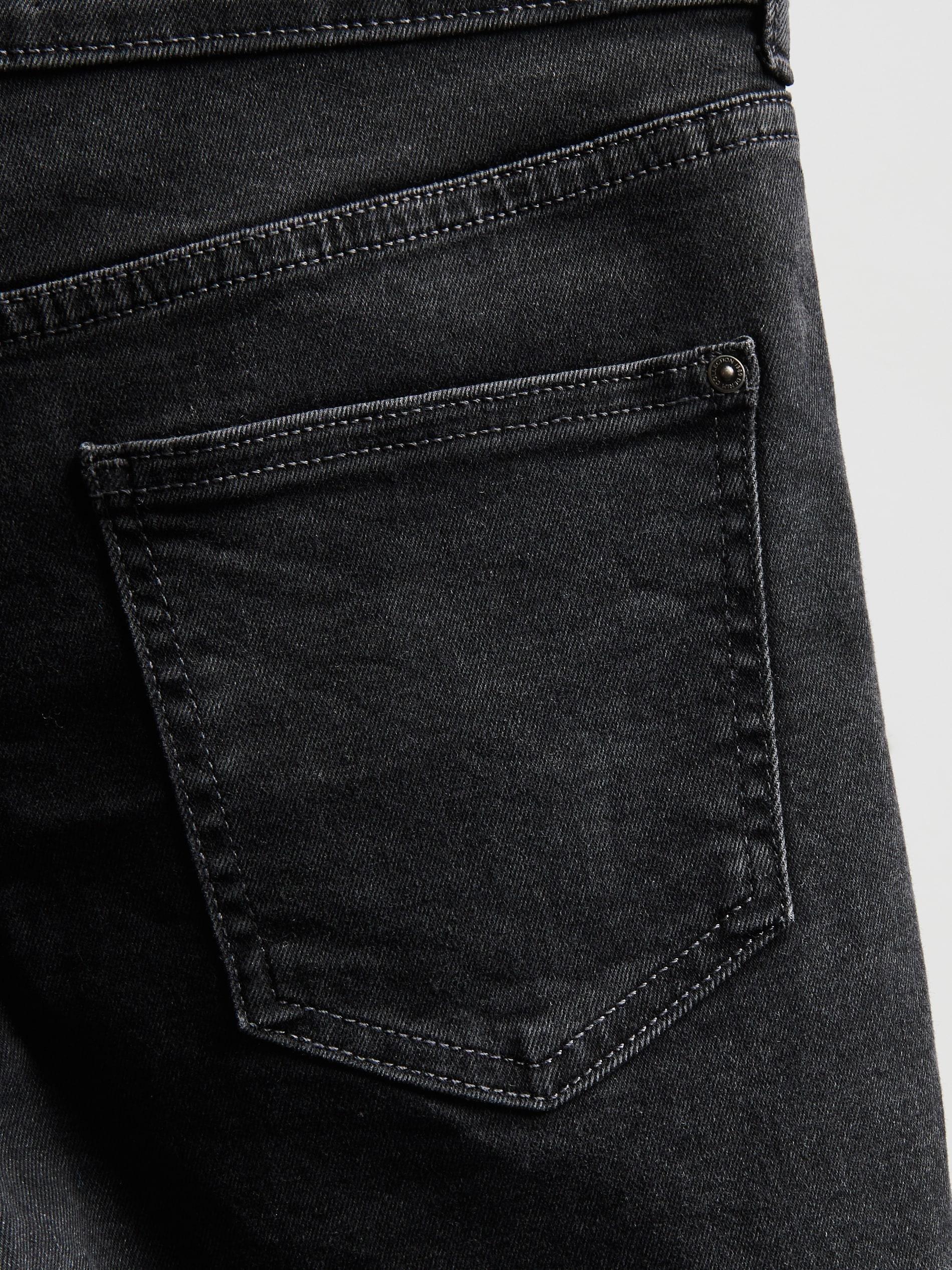 Black Jean Shorts With Roll-Up Cuffs, Black, large image number 4