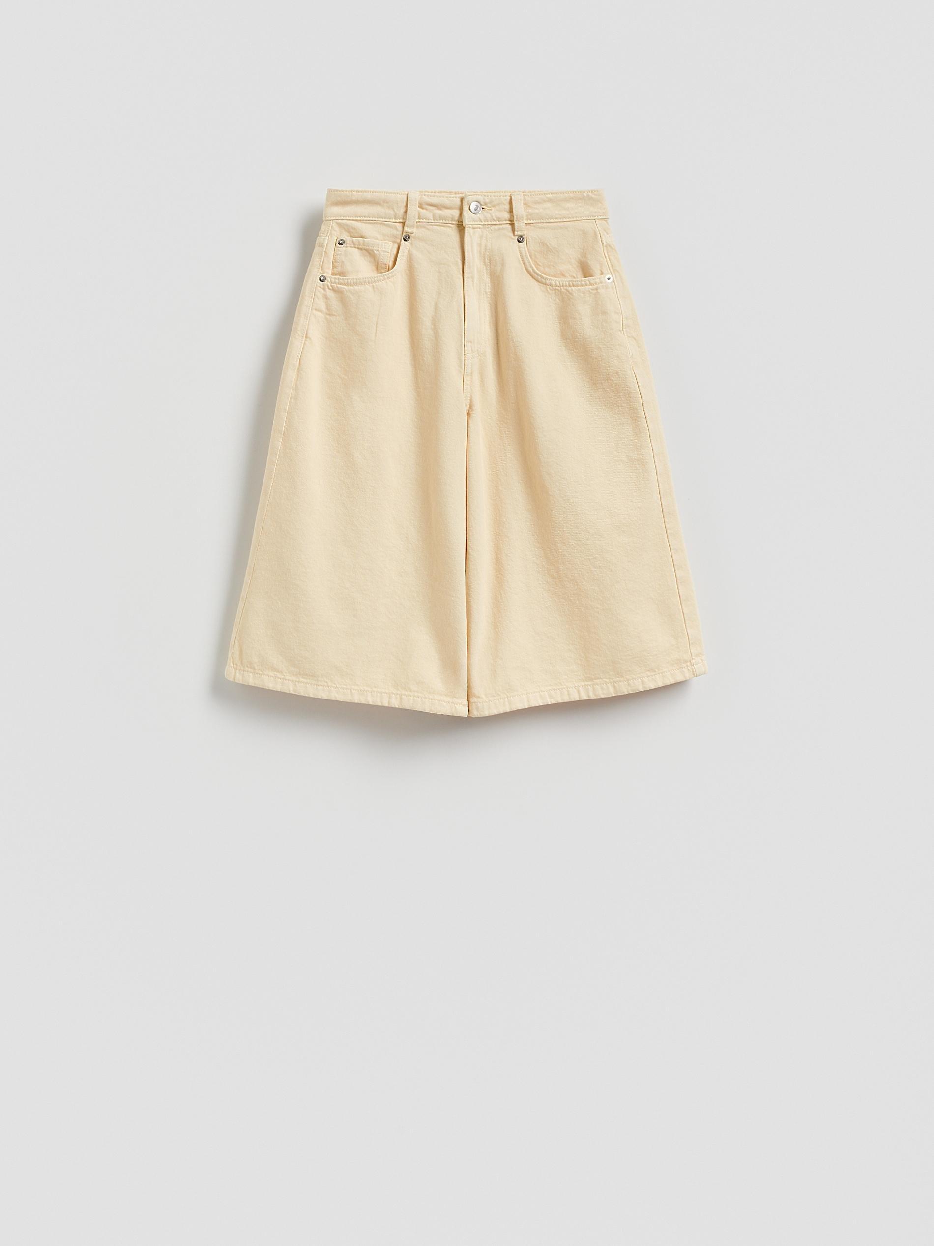 Yellow Denim Shorts, 7401_10J, large image number 3