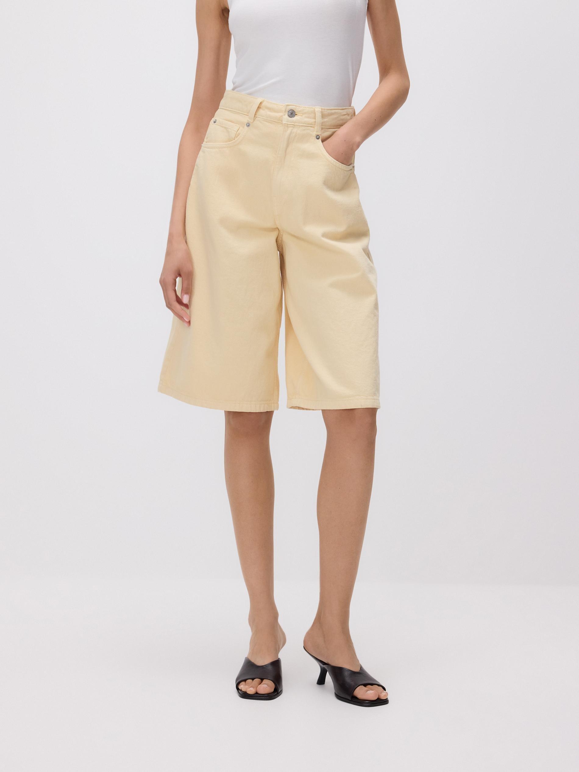 Yellow Denim Shorts, 7401_10J, large image number 6