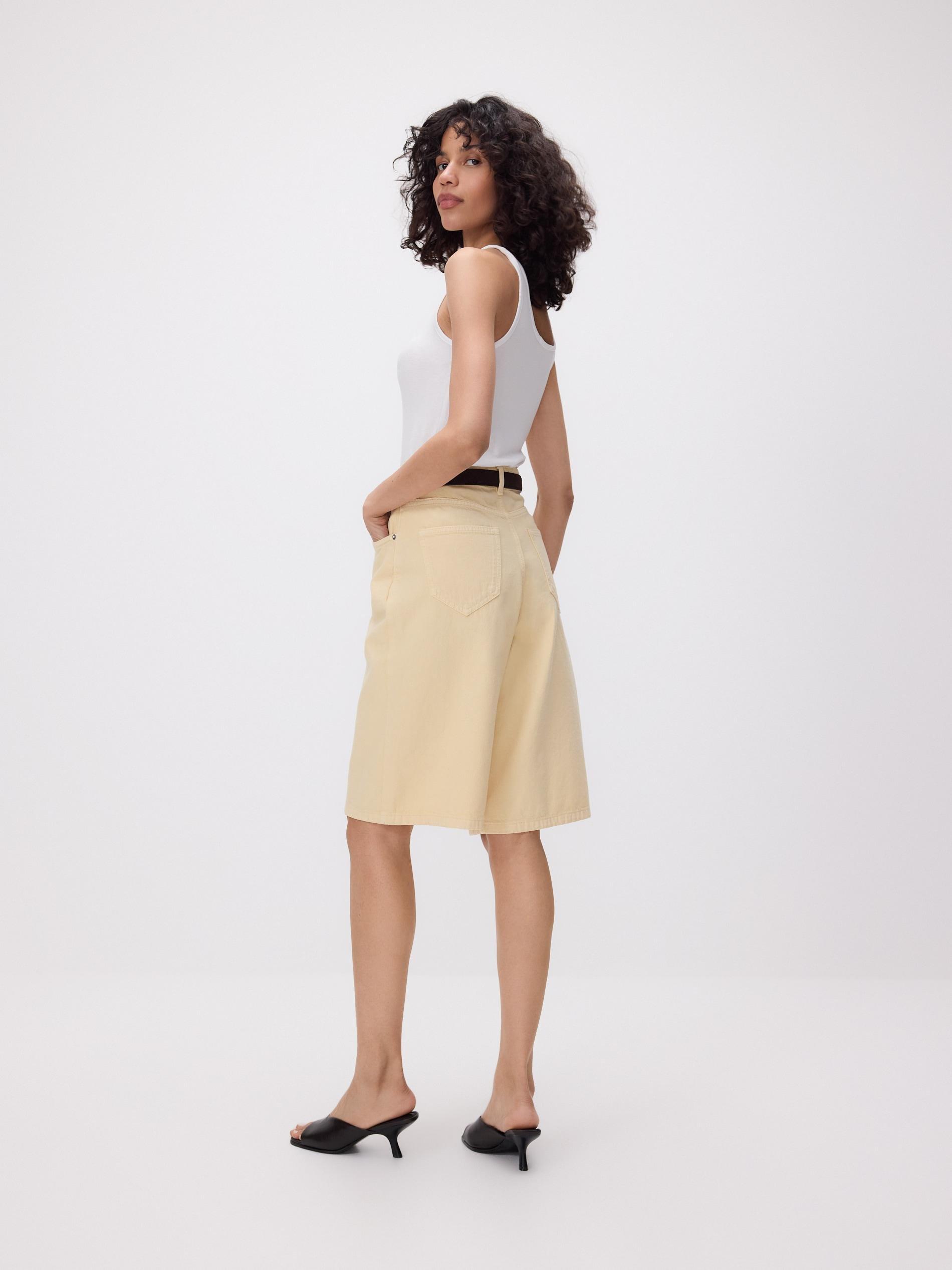 Yellow Denim Shorts, 7401_10J, large image number 8