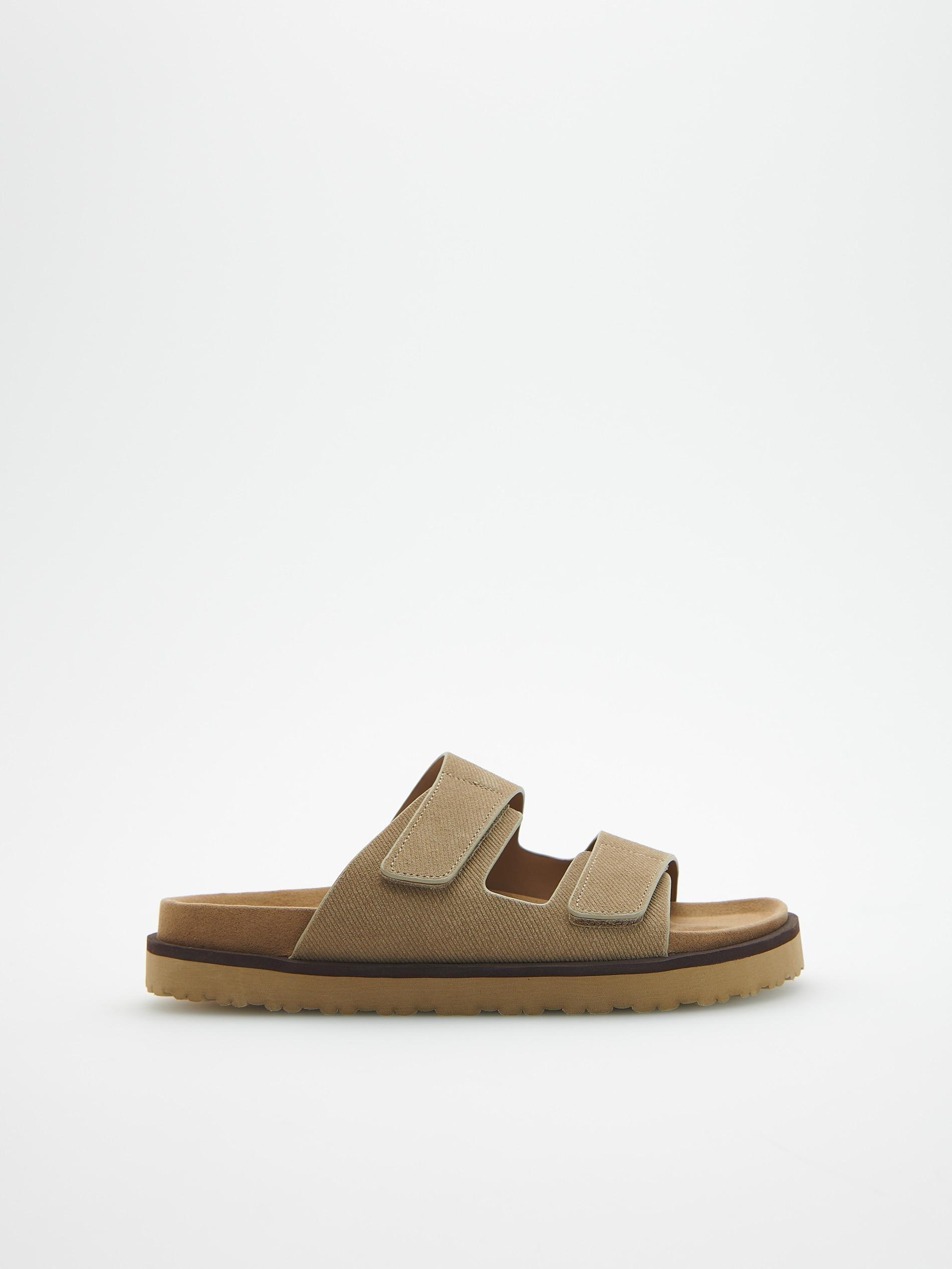 Beige Suede Sliders, , large image number 0
