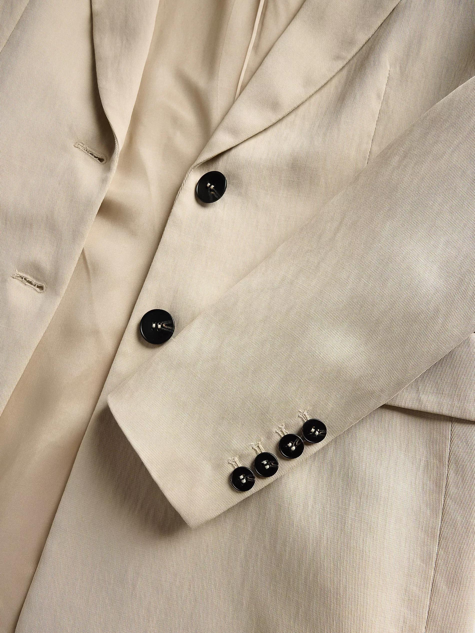 Cream Fitted Blazer With High Lyocell Content, Ivory, large image number 5