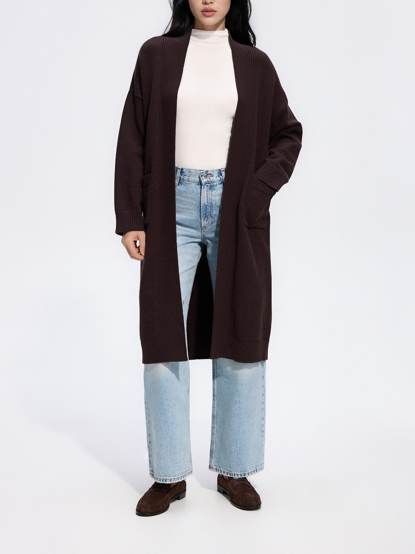 Brown Cardigan With Modal, Brown, medium