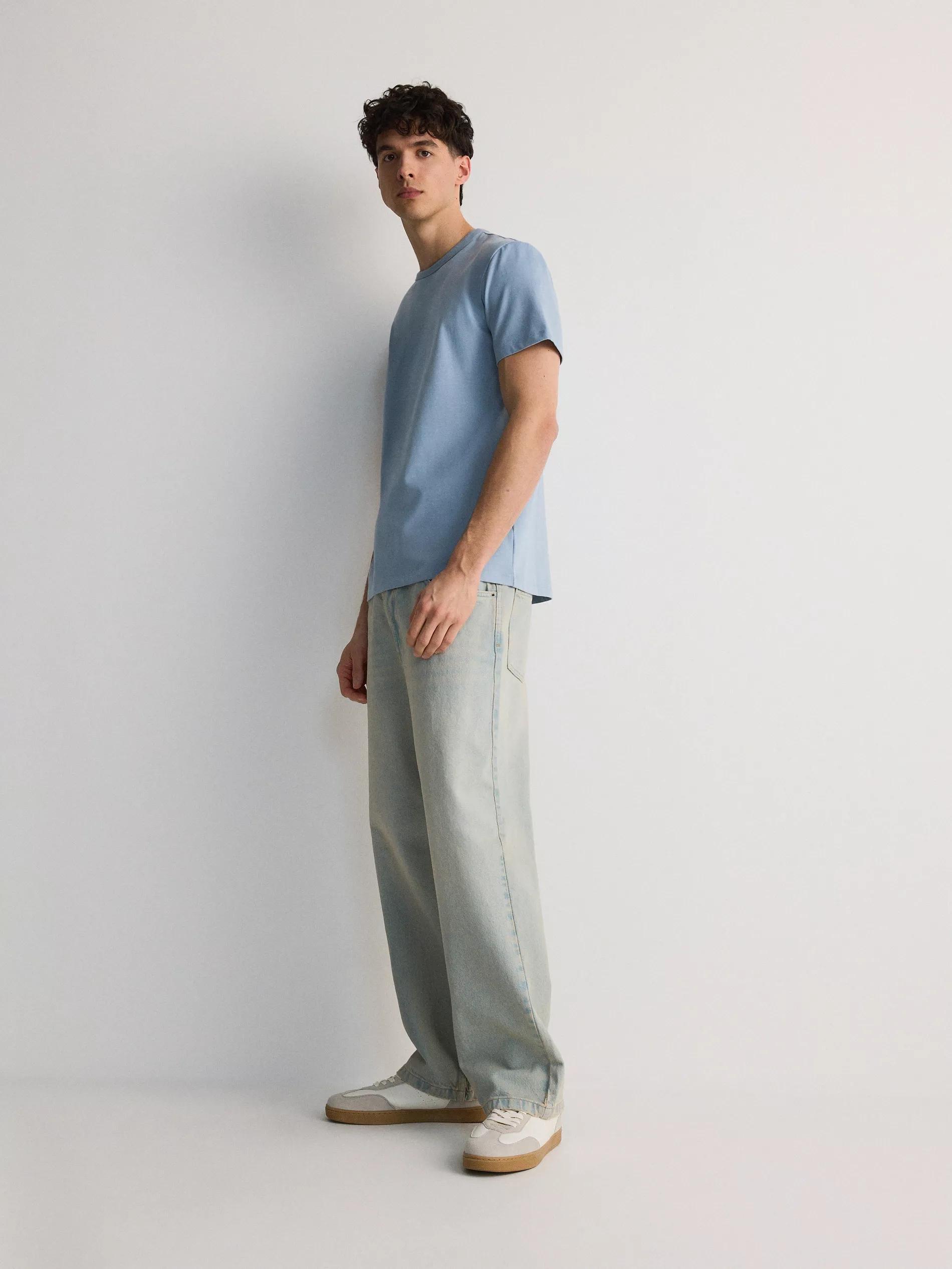 Blue Plain Boxy T-Shirt, , large image number 1