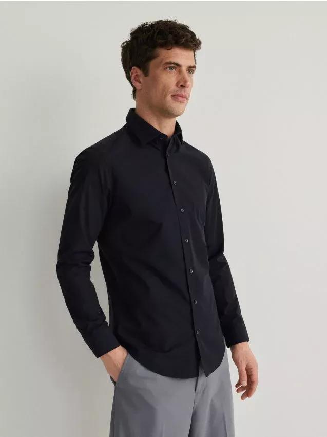 Navy Slim Fit Shirt, Navy, large image number 0