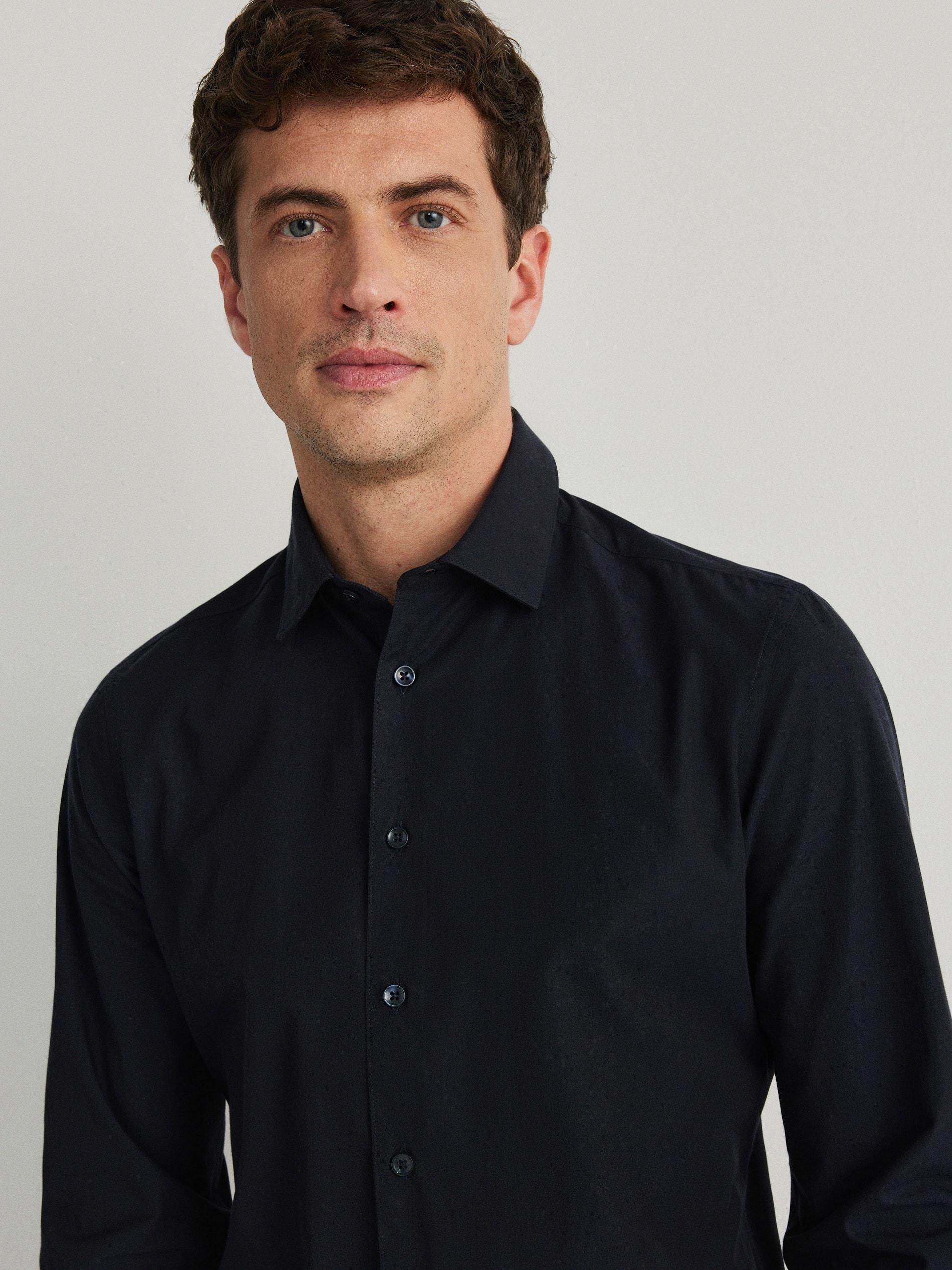 Navy Slim Fit Shirt, Navy, large image number 2