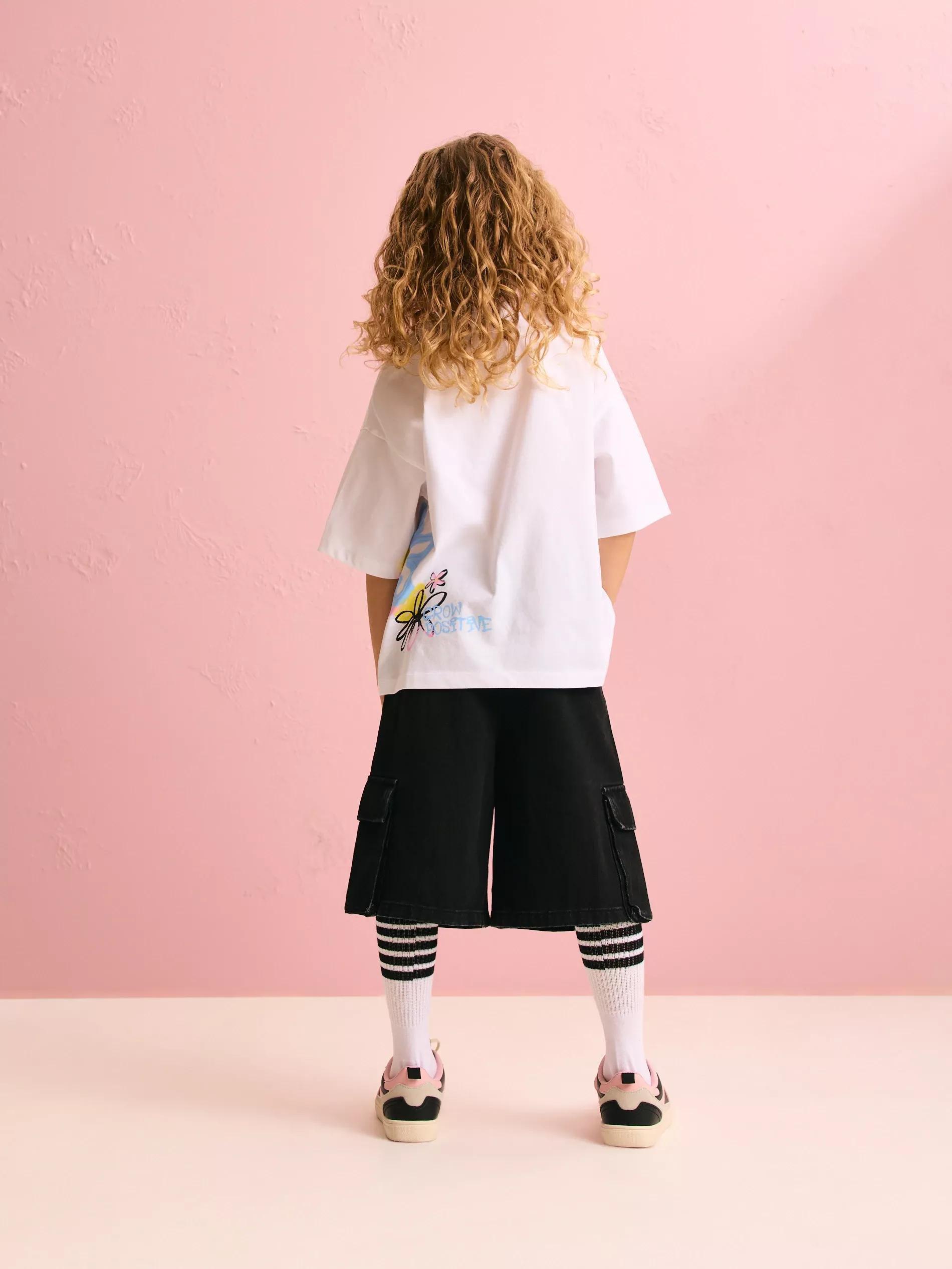 Cream T-Shirt With Print, , large image number 1