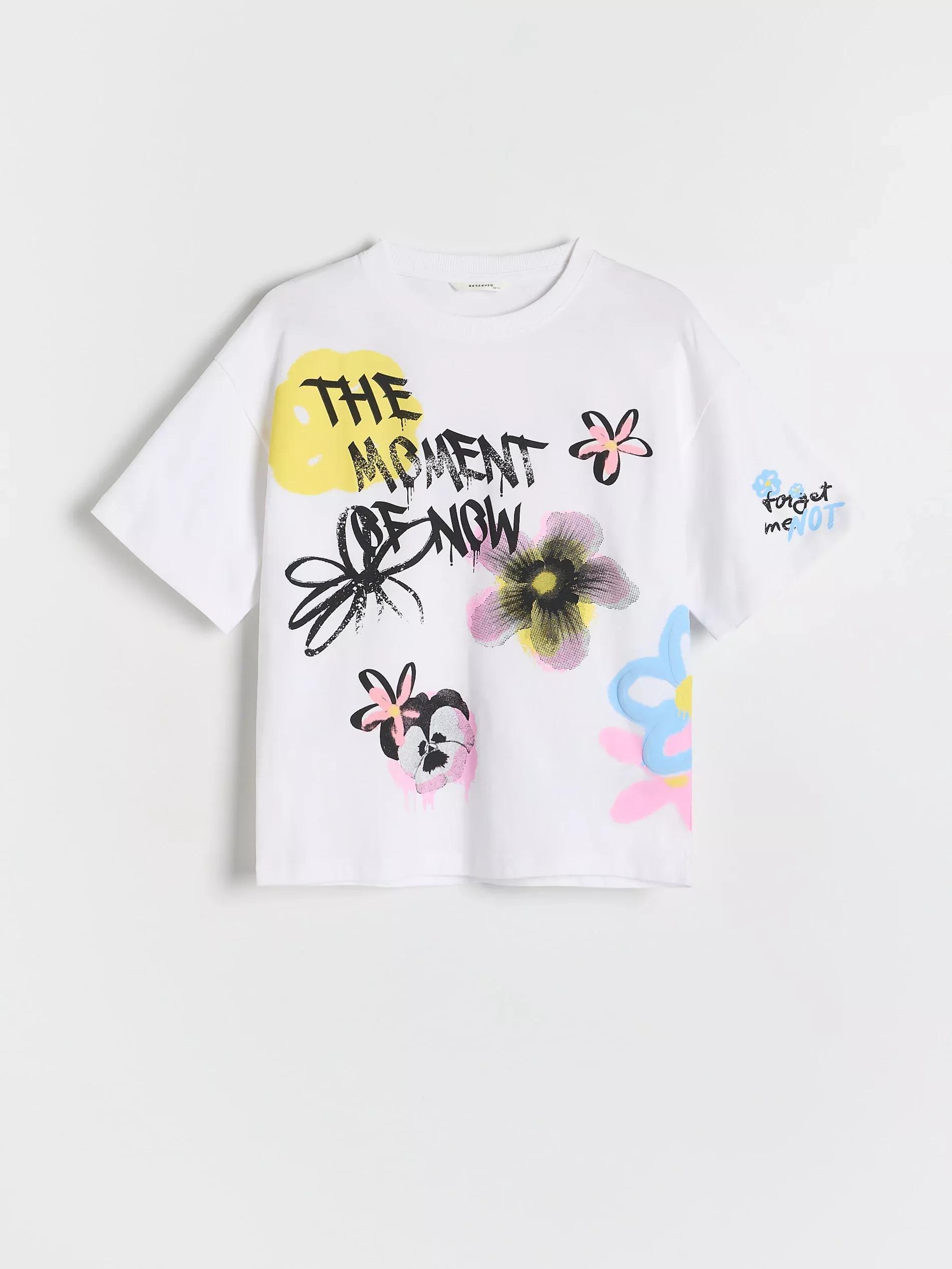 Cream T-Shirt With Print, , large image number 2