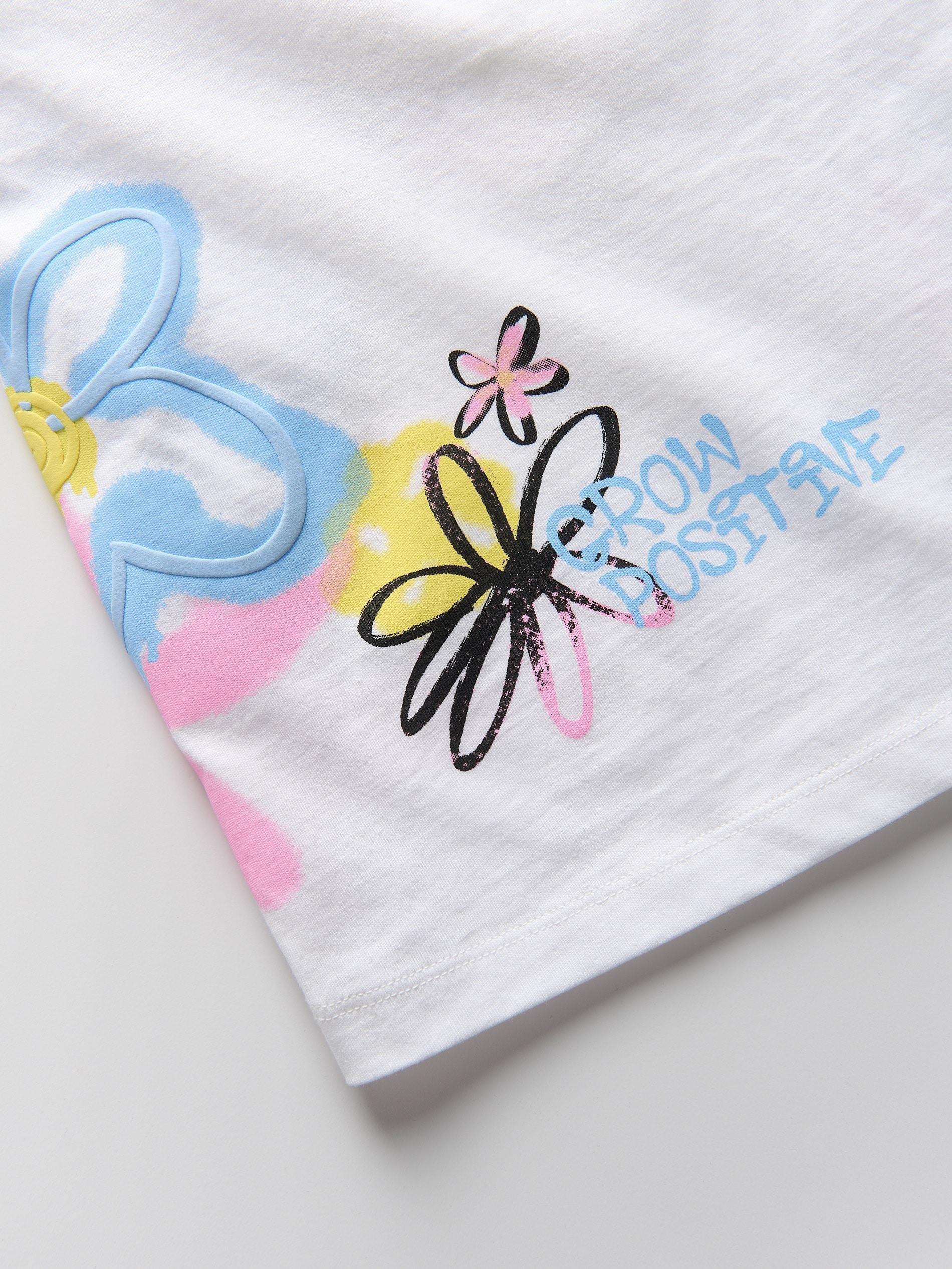 Cream T-Shirt With Print, , large image number 3