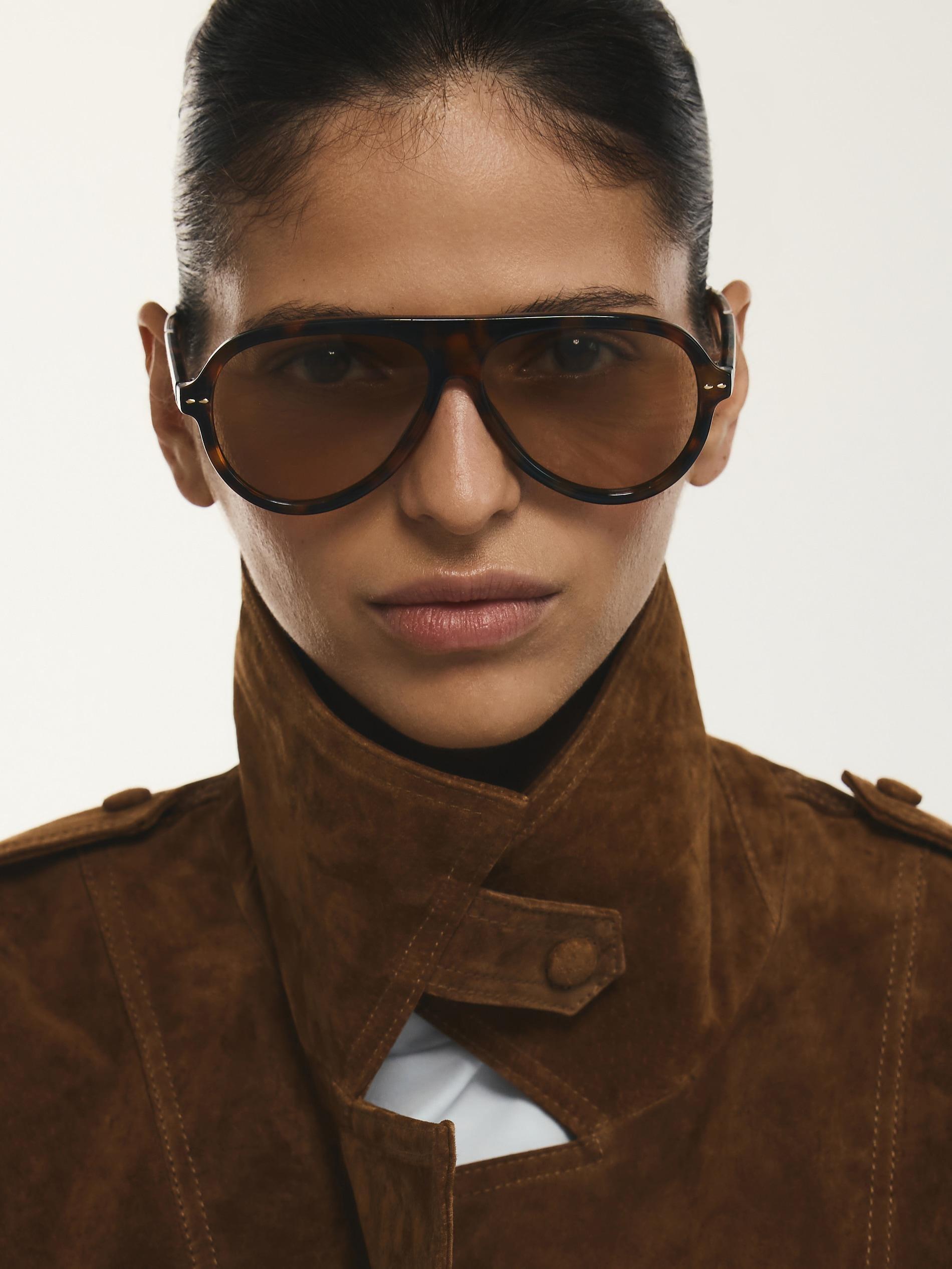 Brown Sunglasses With Case, Brown, large image number 2
