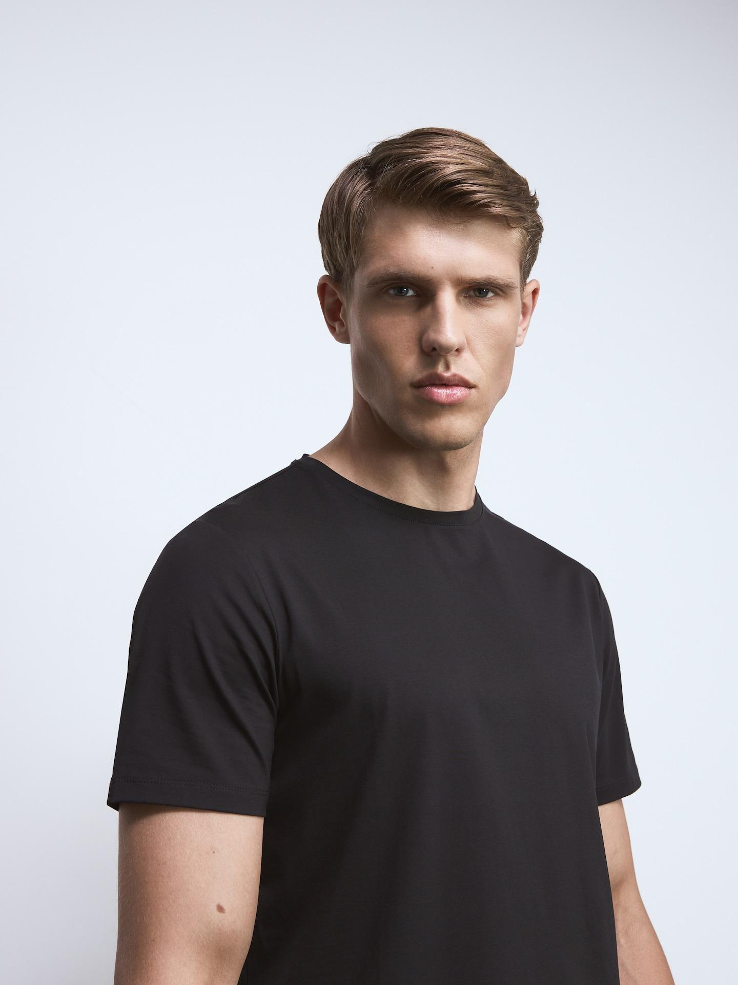 Black Regular Fit Modal Blend T-Shirt, Black, medium