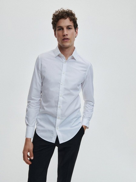 Reserved - White Slim Fit Cotton Shirt