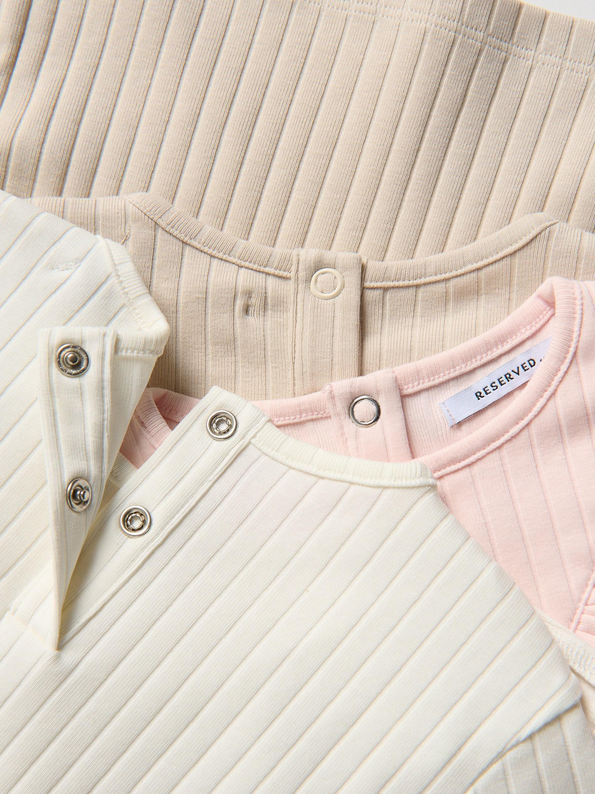 Cream Ribbed Shirt With Ruffle, Ivory, medium