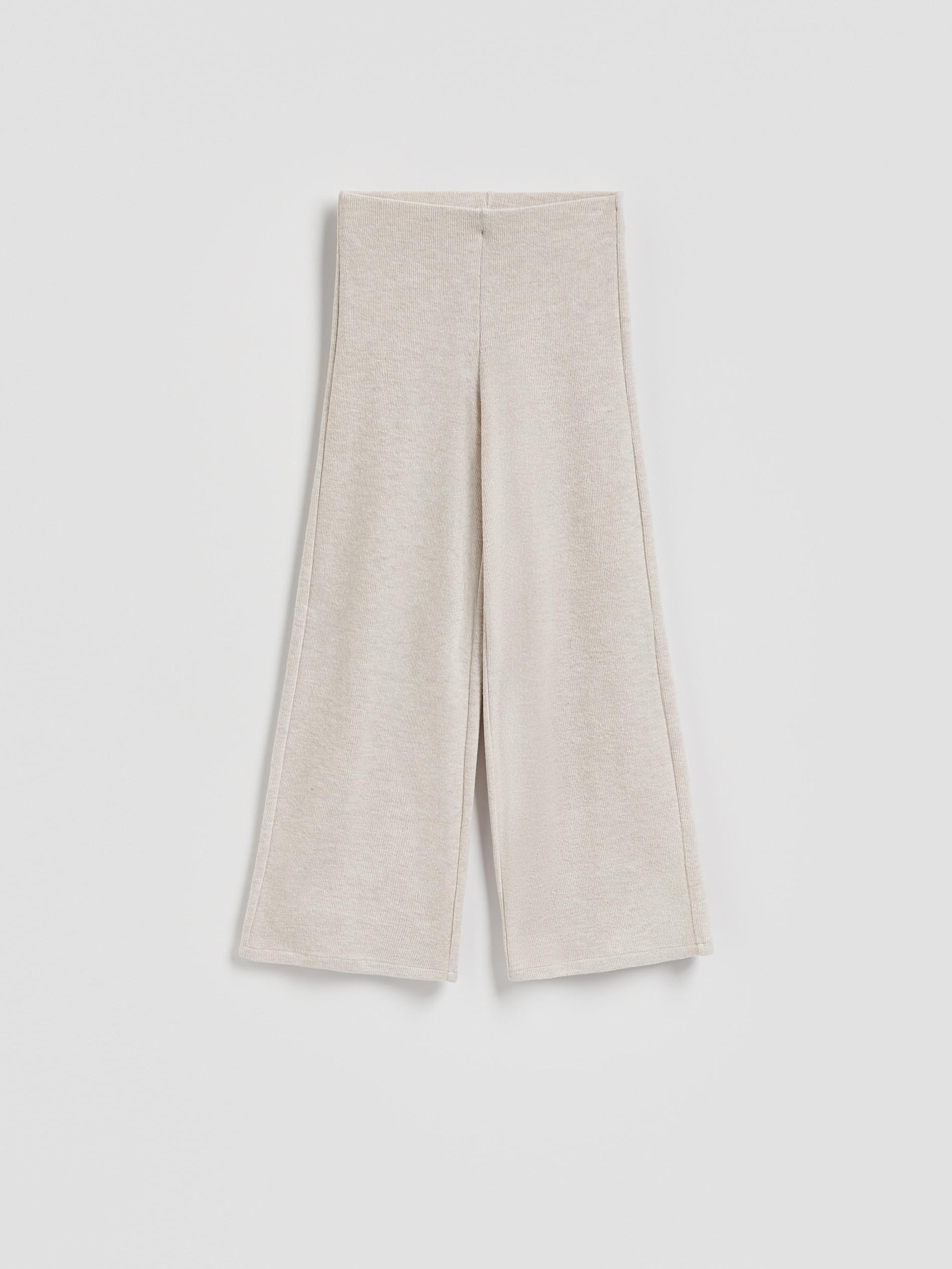 Beige Wide Leg Trousers, Beige, large image number 3
