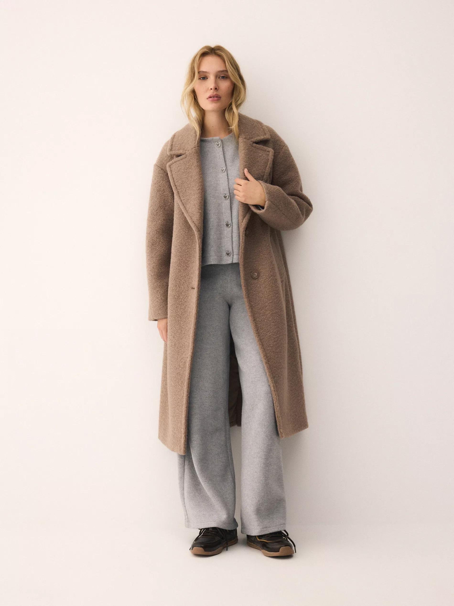 Grey Wide Leg Trousers, Light grey, large image number 1