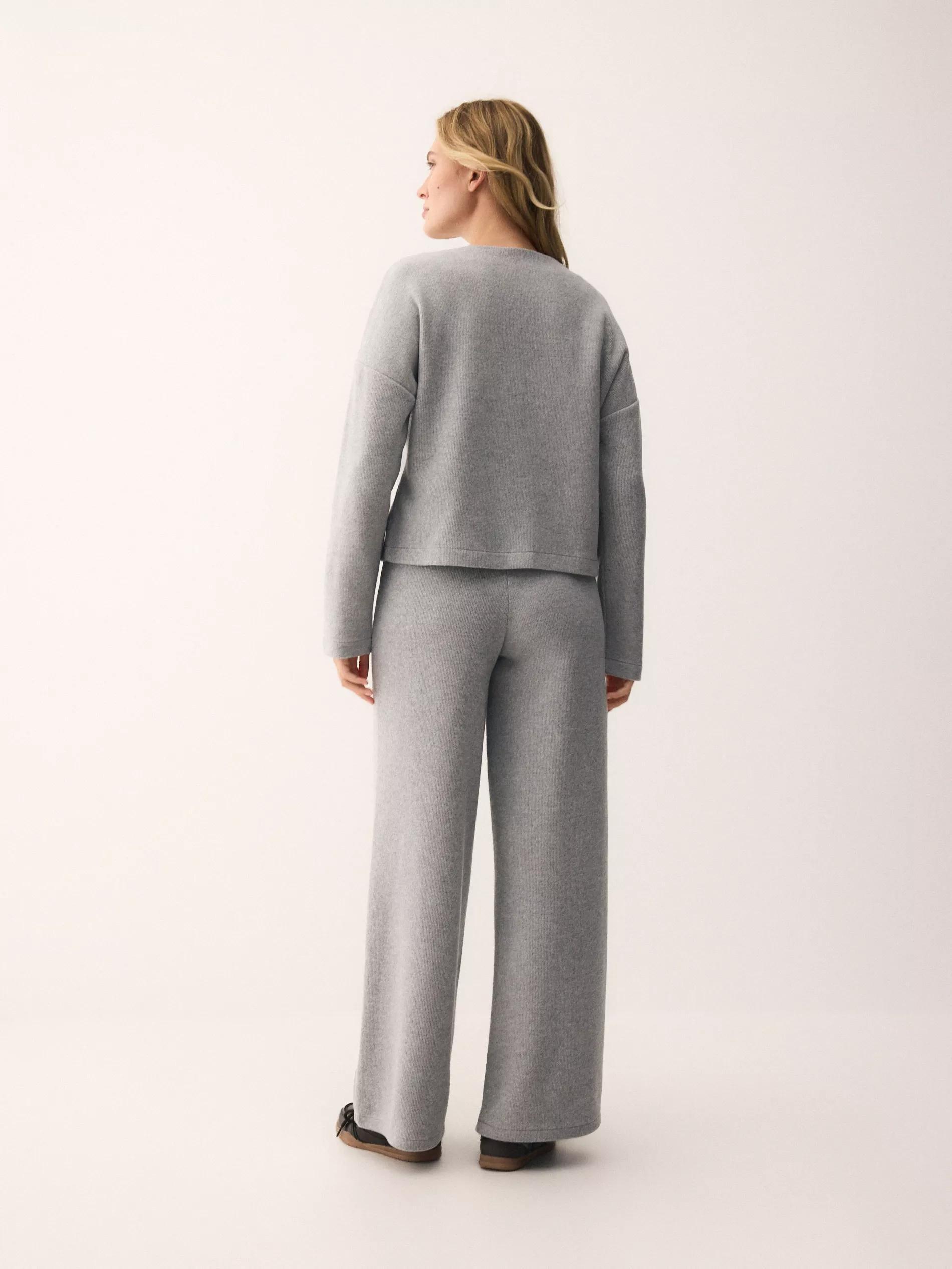 Grey Wide Leg Trousers, Light grey, large image number 2
