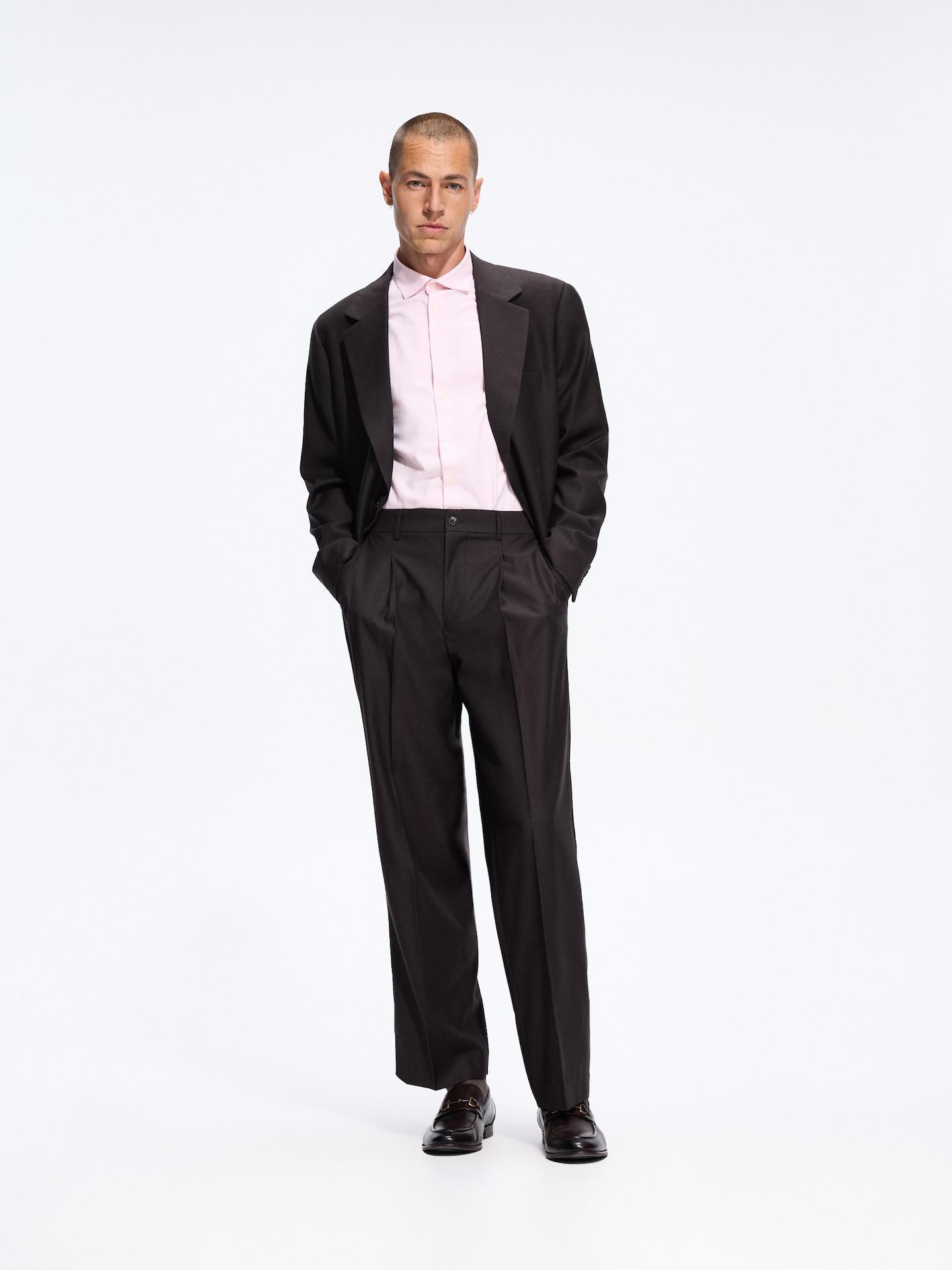 Pink Slim Fit Egyptian Cotton Shirt, Pink, large image number 3