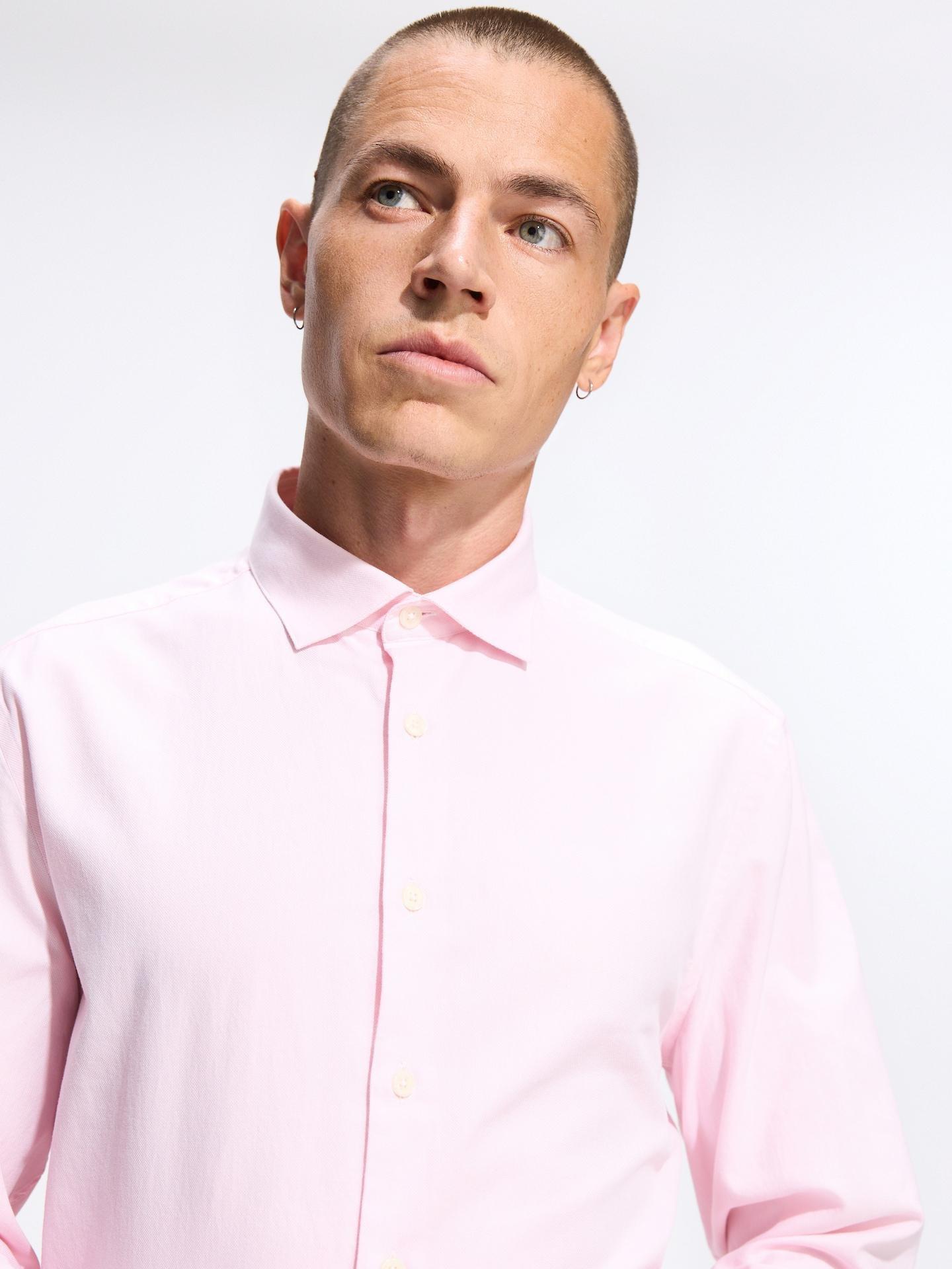 Pink Slim Fit Egyptian Cotton Shirt, Pink, large image number 5