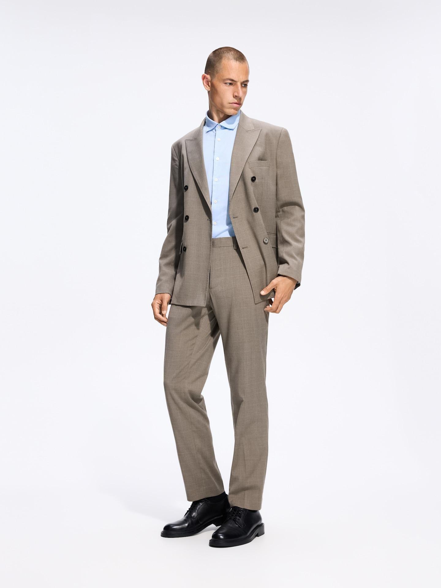 Blue Slim Fit Egyptian Cotton Shirt, Blue, large image number 5