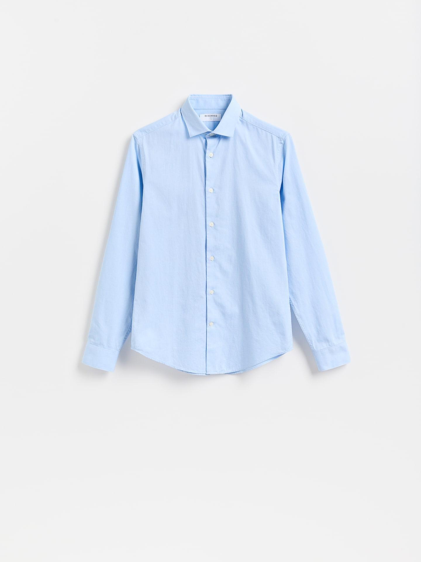 Blue Slim Fit Egyptian Cotton Shirt, Blue, large image number 7