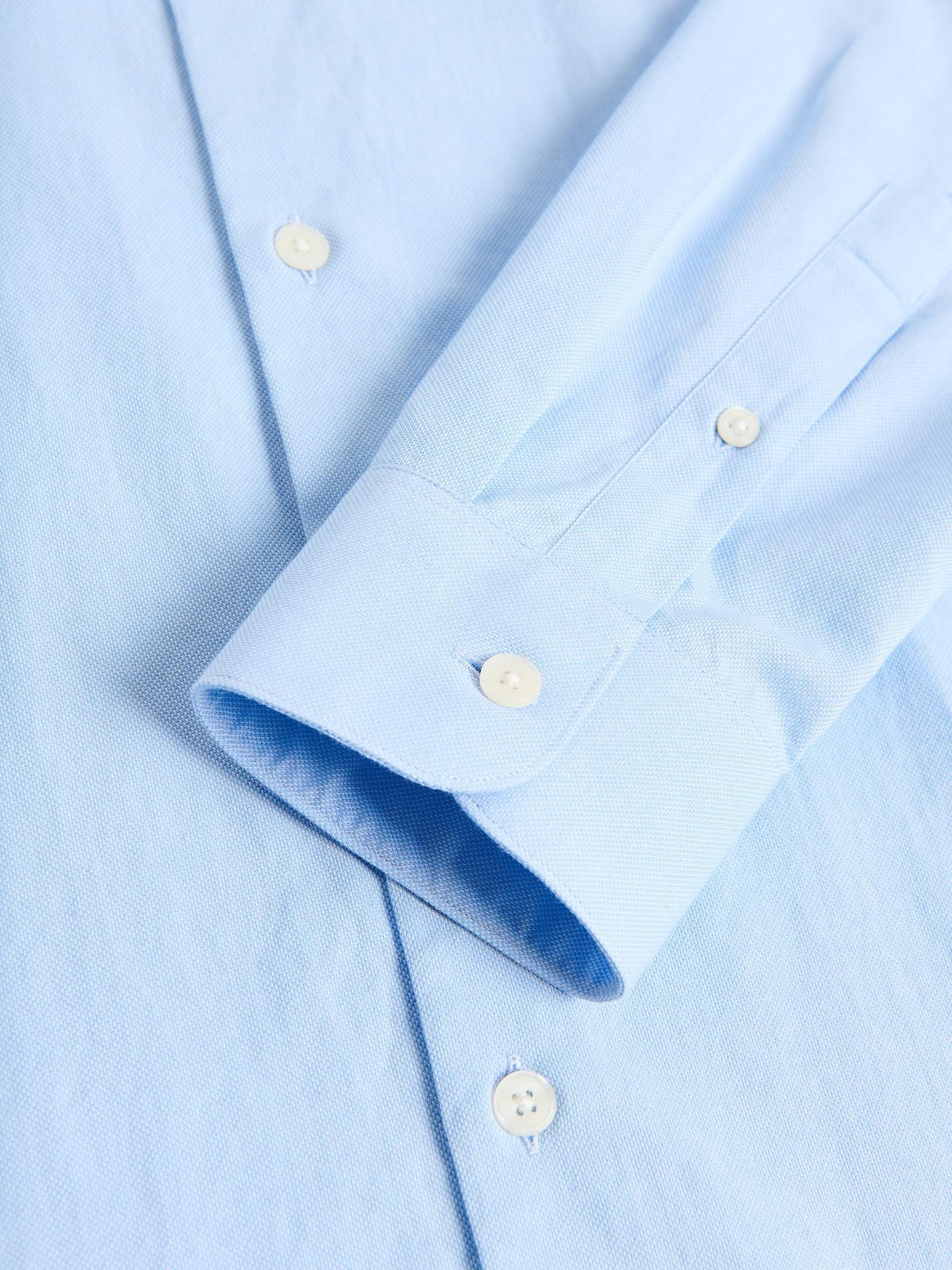 Blue Slim Fit Egyptian Cotton Shirt, Blue, large image number 8