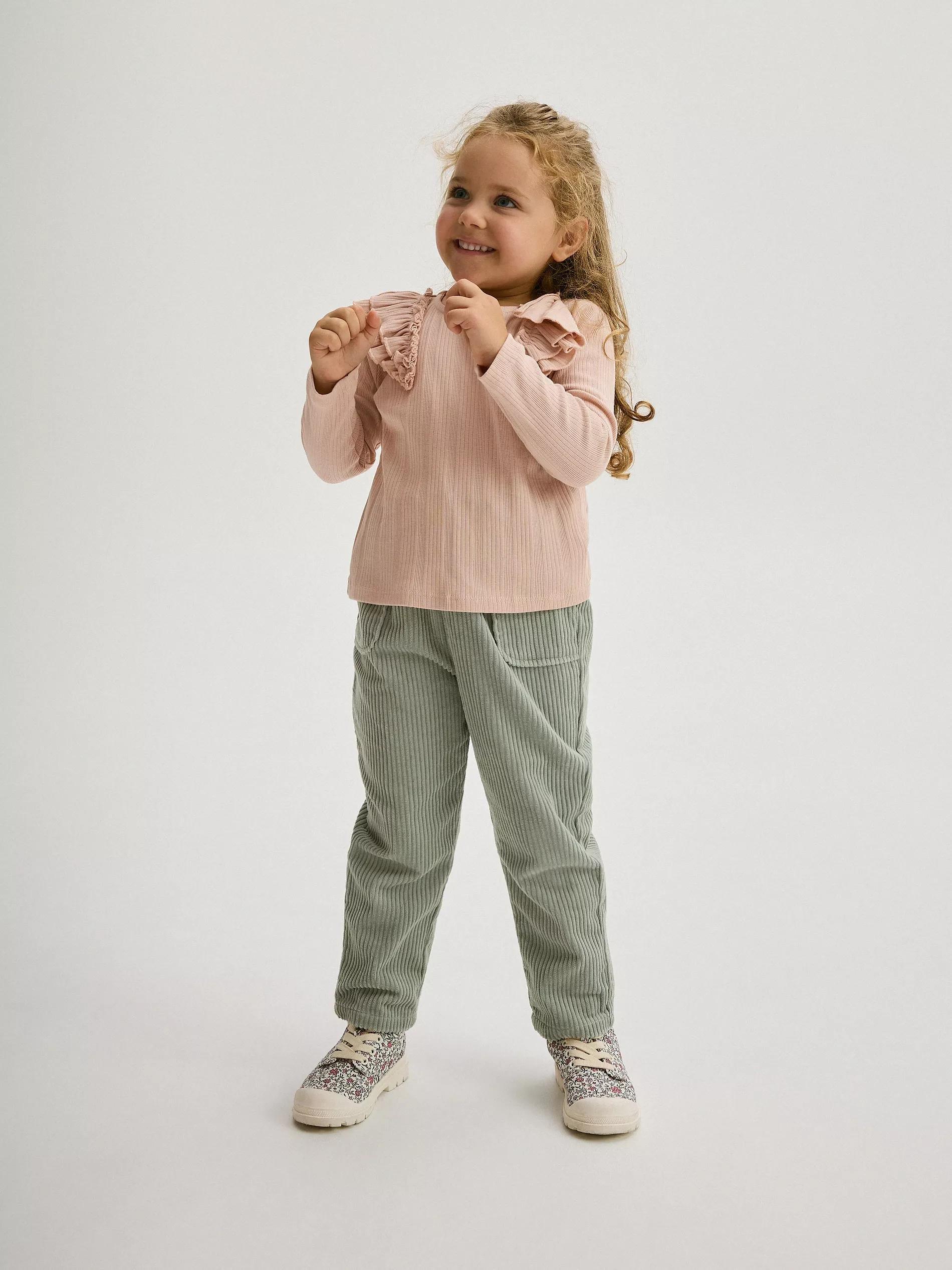 Pink Long-Sleeved Shirt With Ruffle Detail, , large image number 0