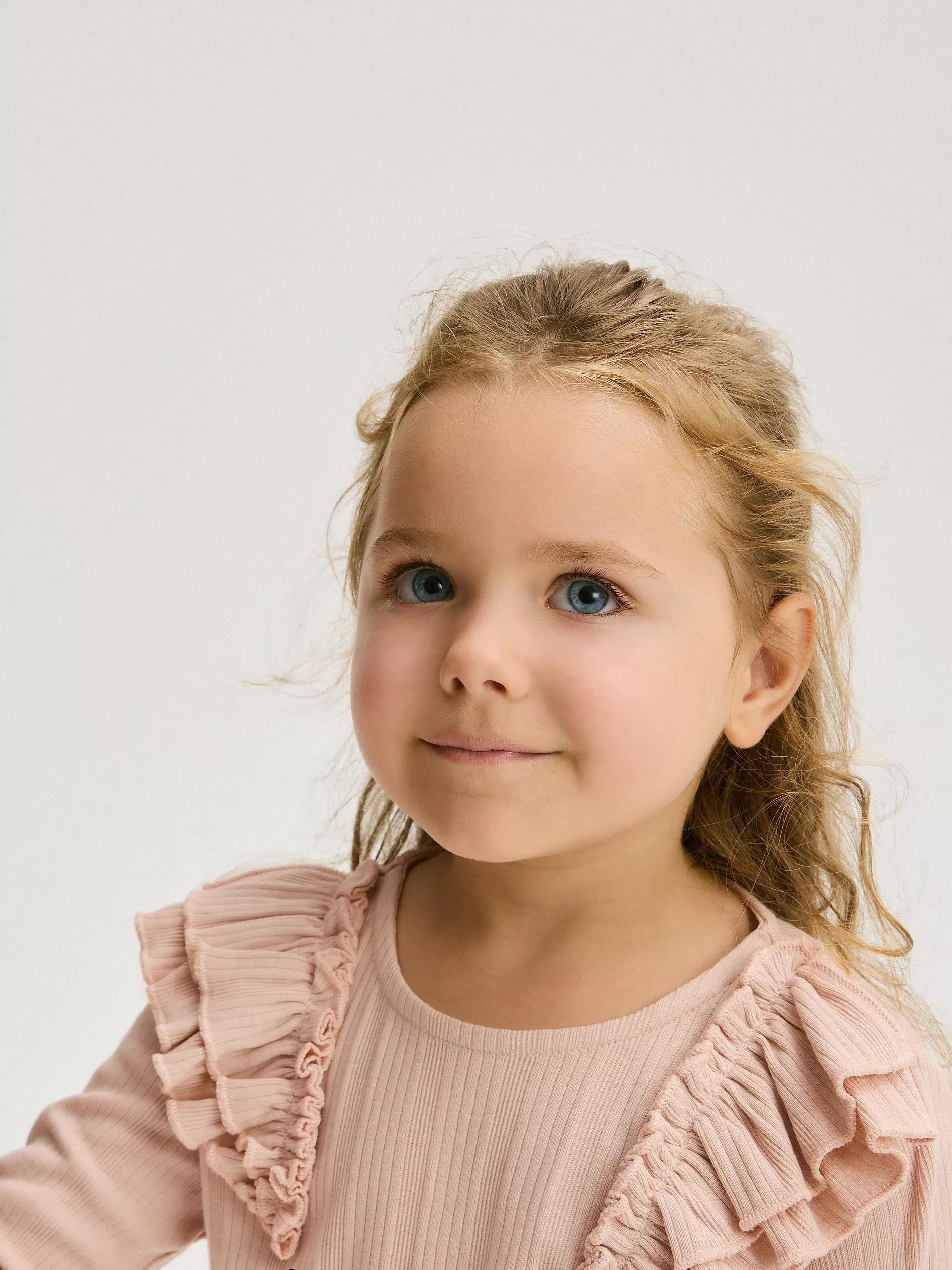 Pink Long-Sleeved Shirt With Ruffle Detail, , large image number 2