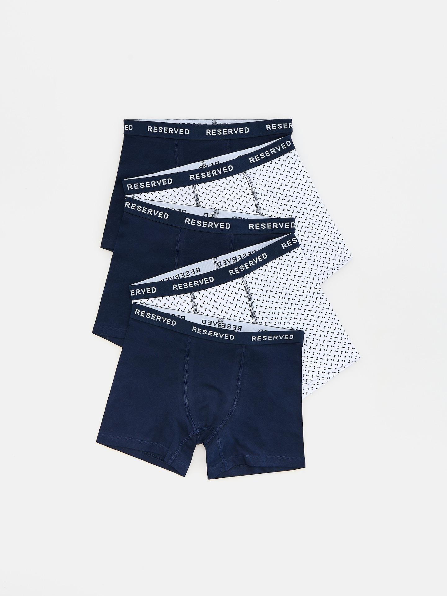 Blue Cotton Boxers 5 Pack, Navy, large image number 0