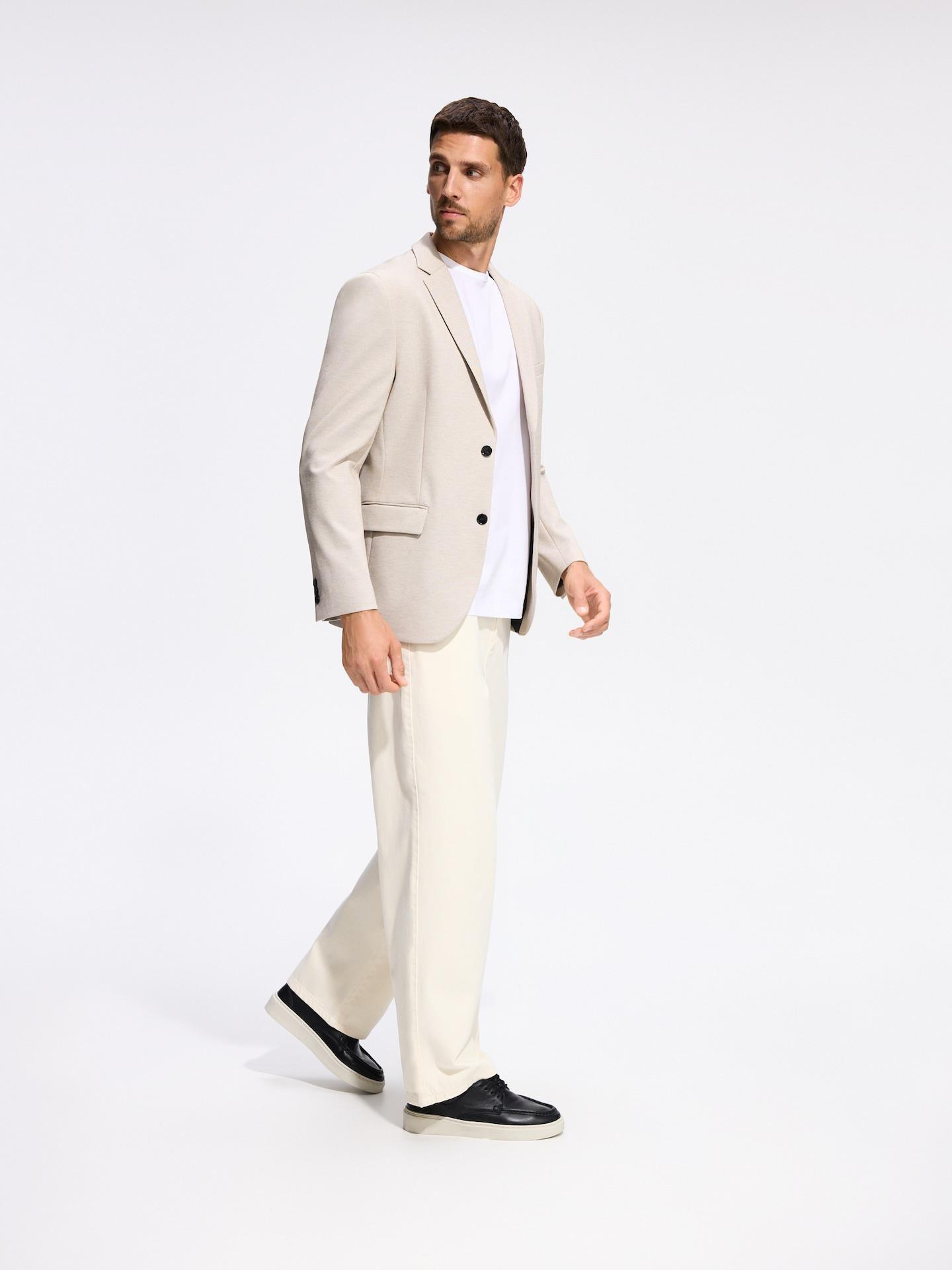 Beige Slim Fit Blazer, Beige, medium