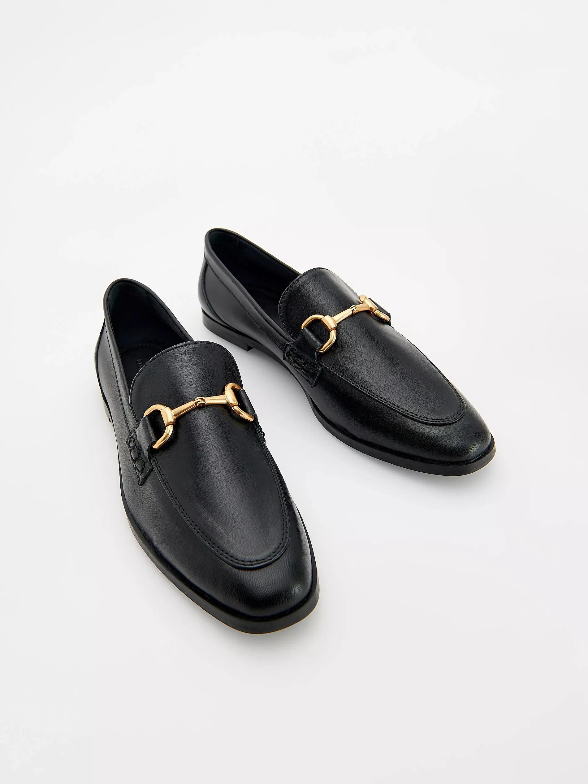 Black Leather Loafers, , large image number 1
