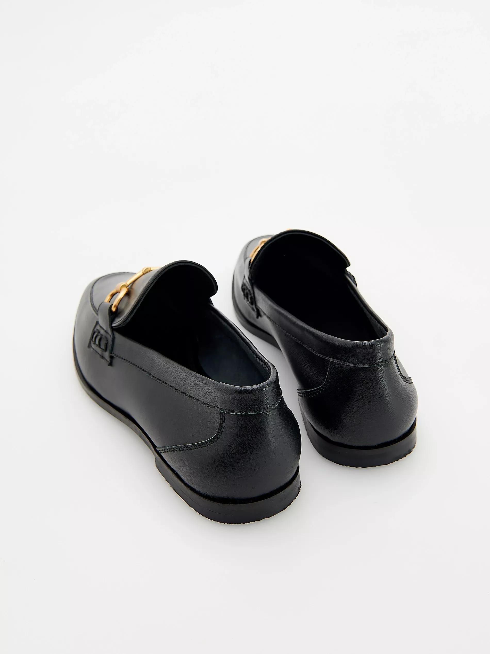 Black Leather Loafers, Black, large image number 4