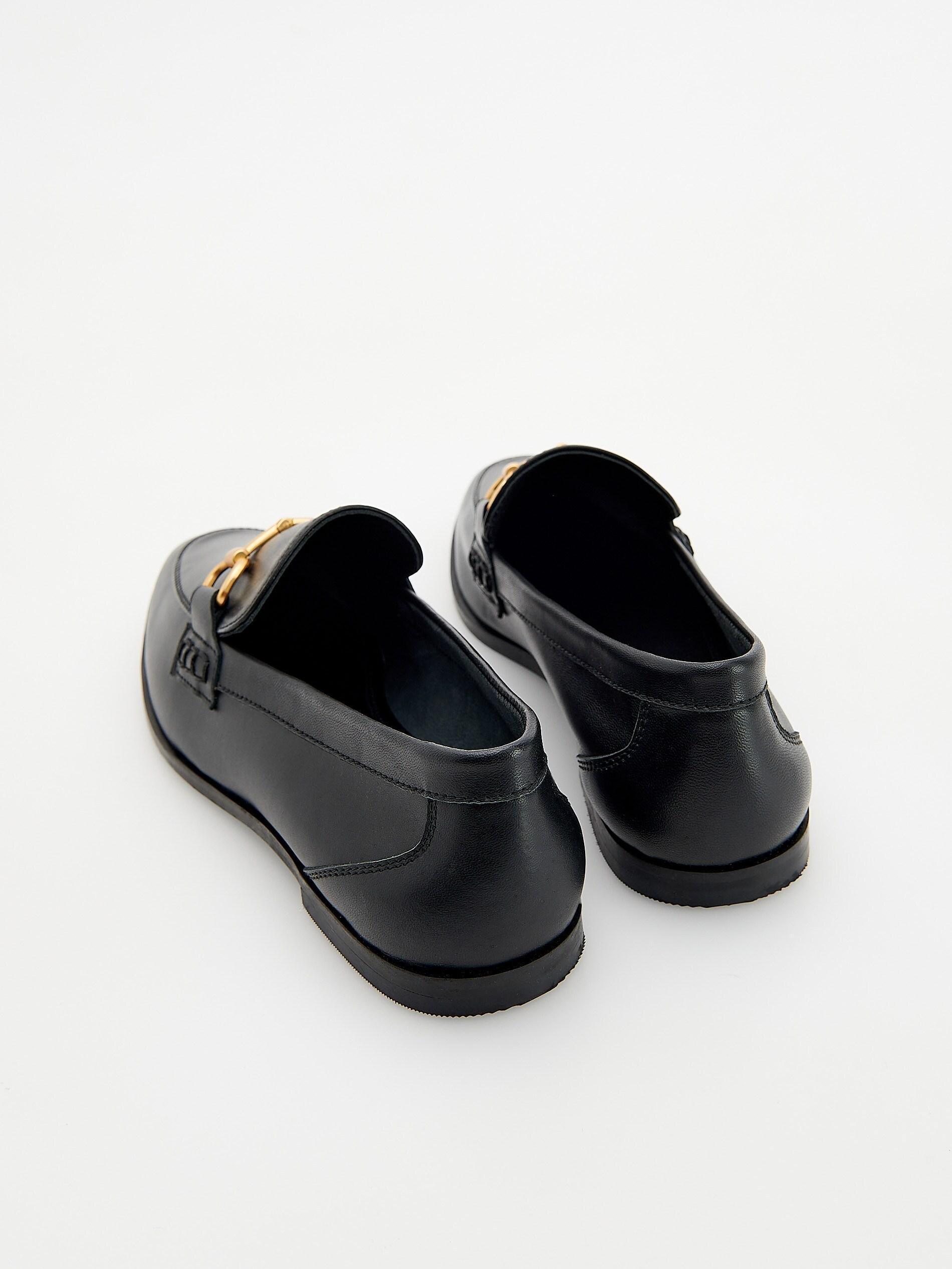 Black Leather Loafers, Black, large image number 7