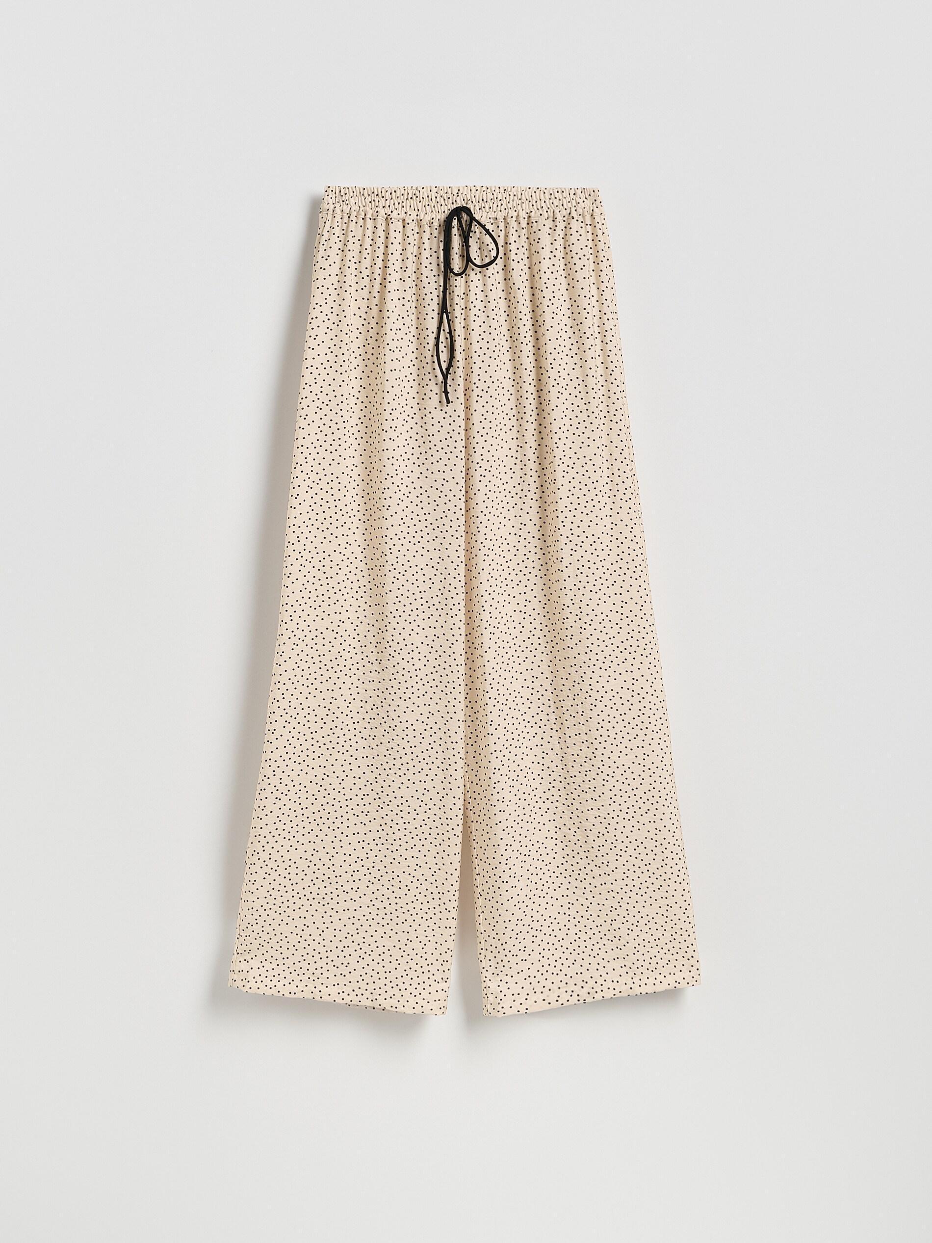 Cream Loose Trousers With Viscose, Ivory, medium