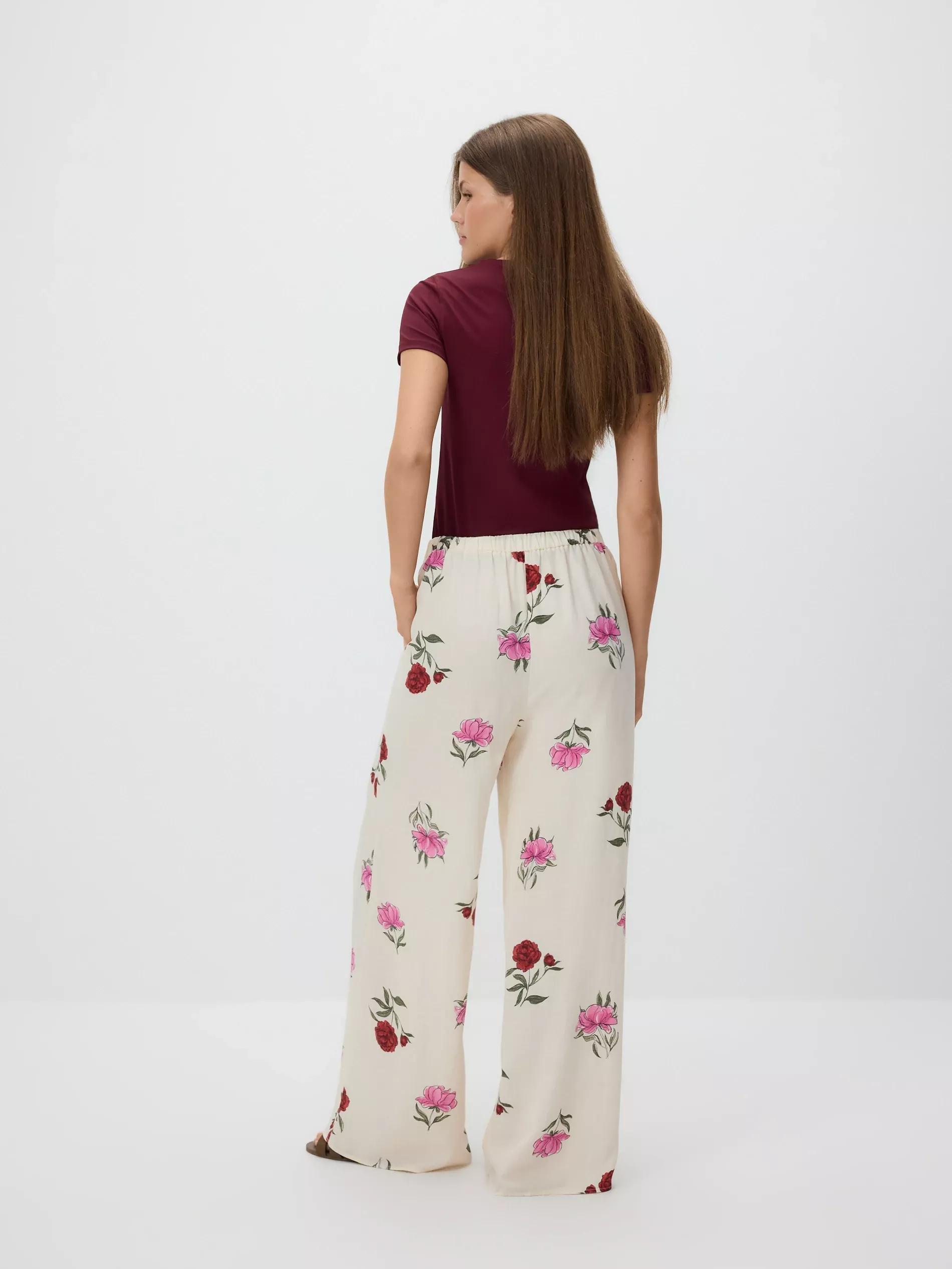 MULTICOLOR Wide leg trousers in floral print, Multicolor, large image number 2