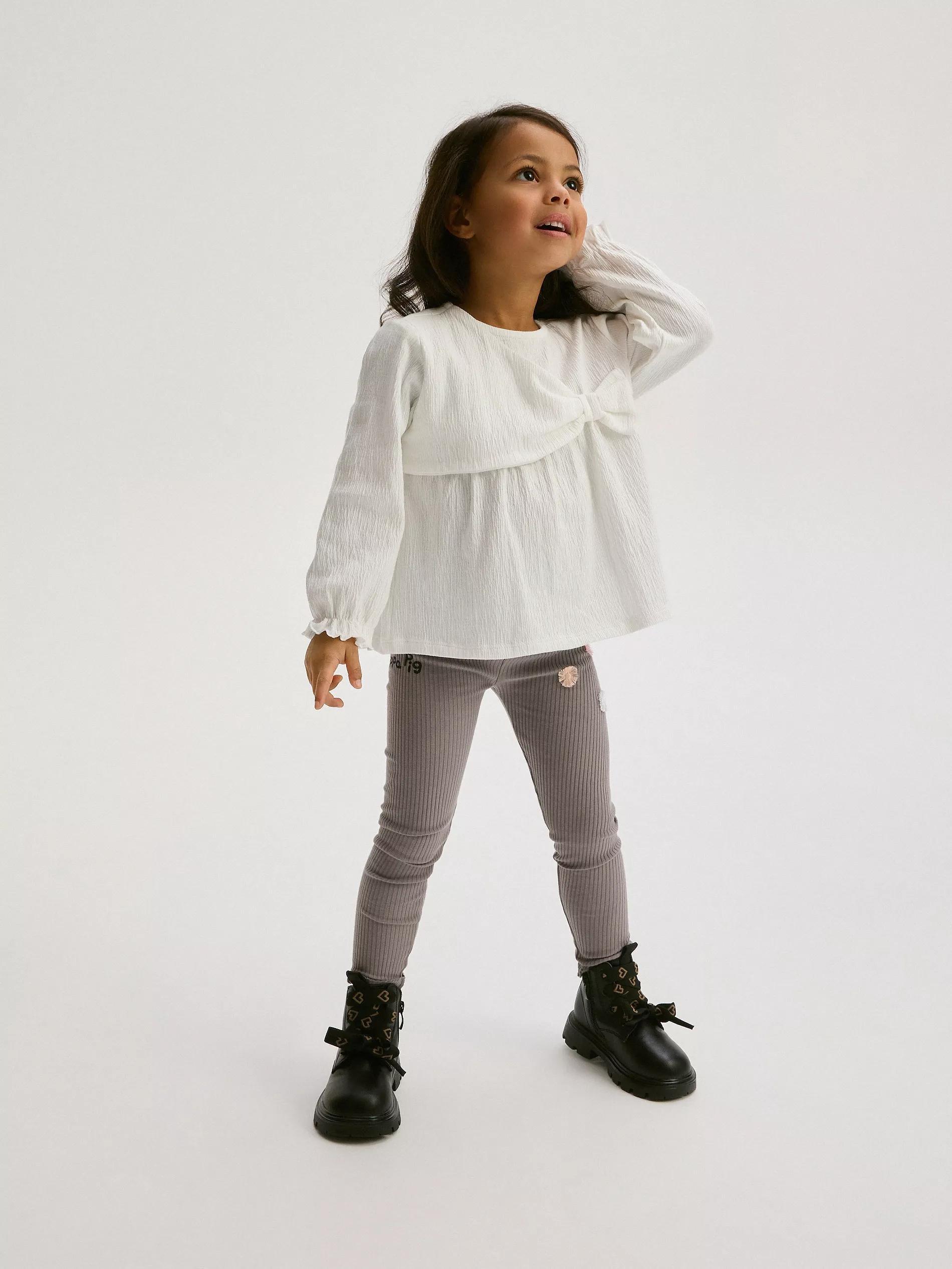 Cream Cotton Blouse With High Collar, , large image number 0
