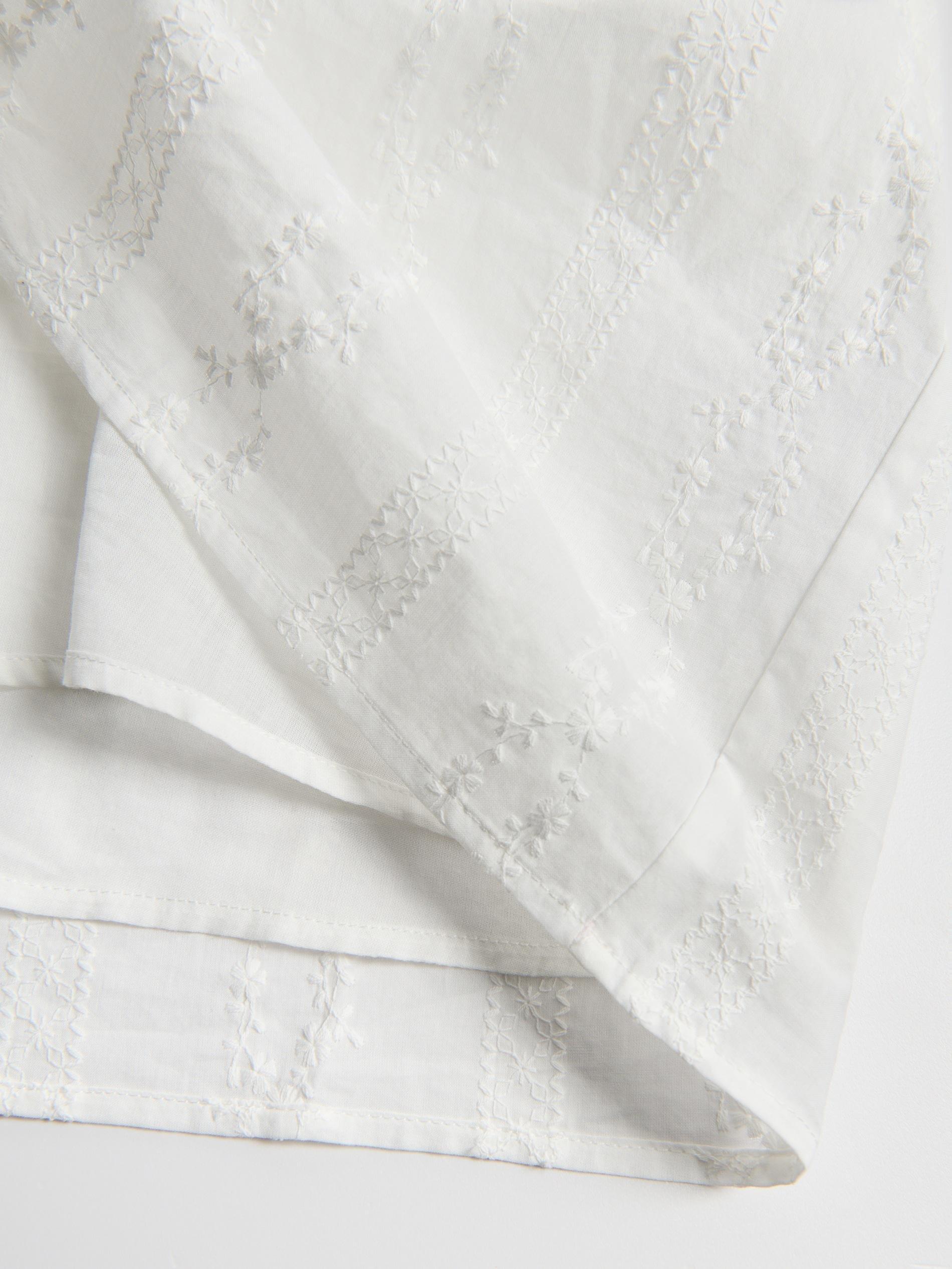 White Blouse With Embroidery Detailing, White, large image number 4