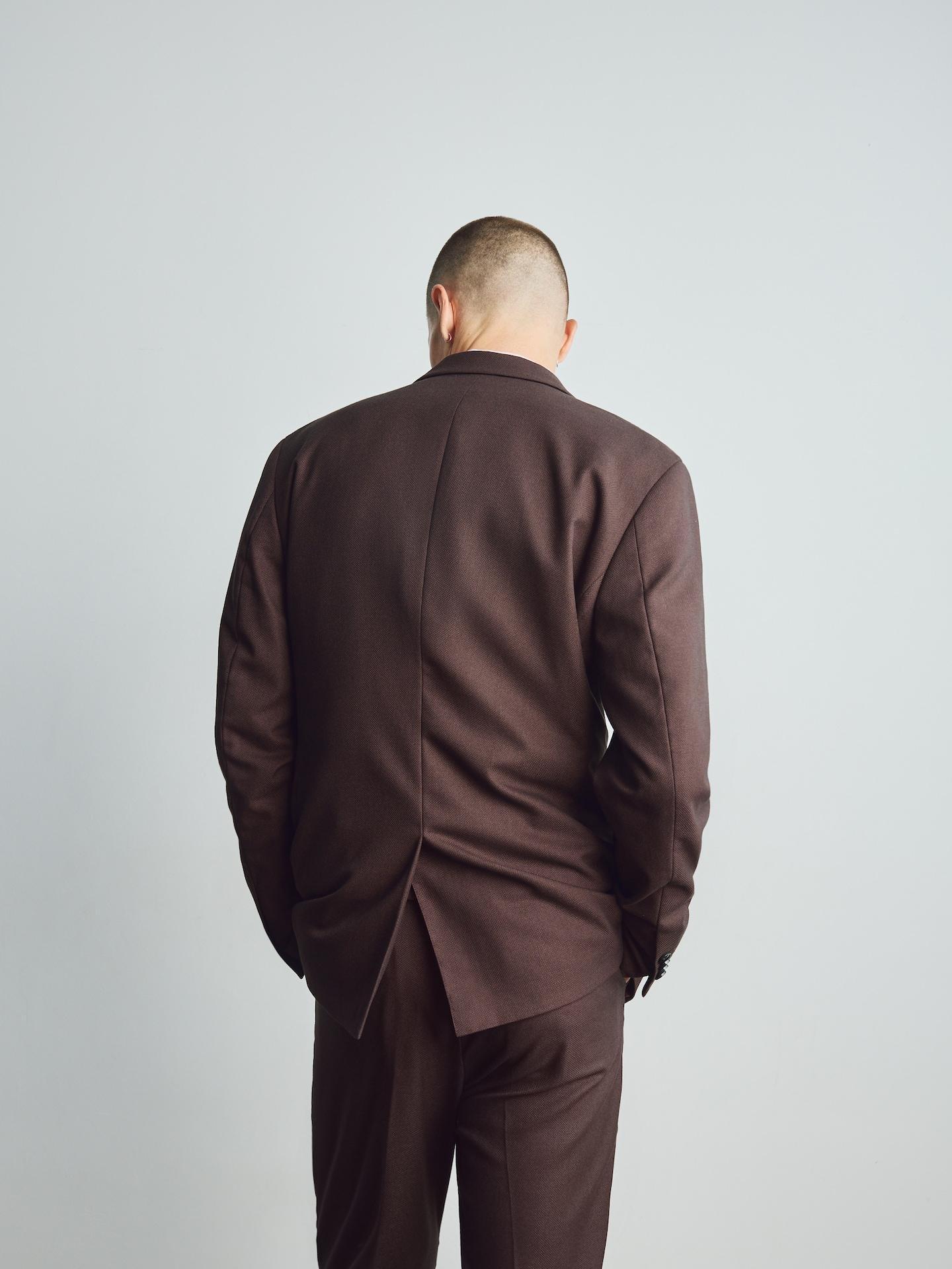 Brown Slim Fit Blazer With Viscose, Brown, medium